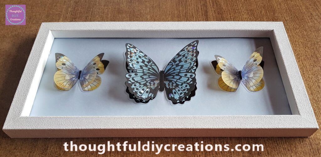 The same size and colour butterfly was added to the right-hand side of the frame.