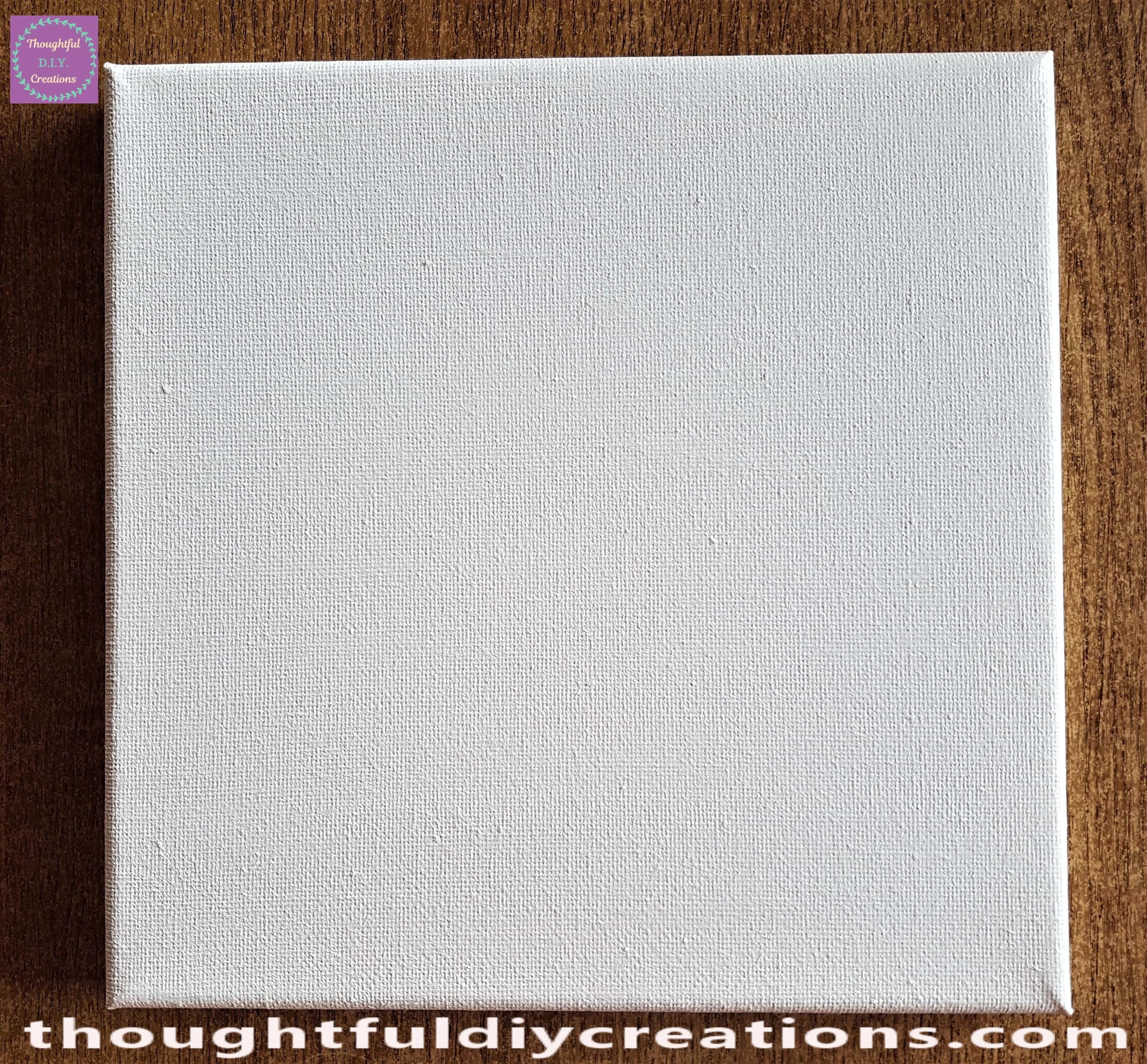 I Painted 2 even layers of white paint onto the front of the Canvas.