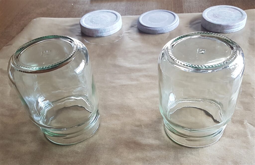 I turned the 2 jam jars upside down onto the Baking Sheet.
