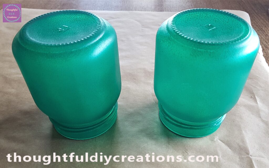 I continued with this Process until I had an even layer of Paint on the Jar, I then repeated the same steps on the second jar.