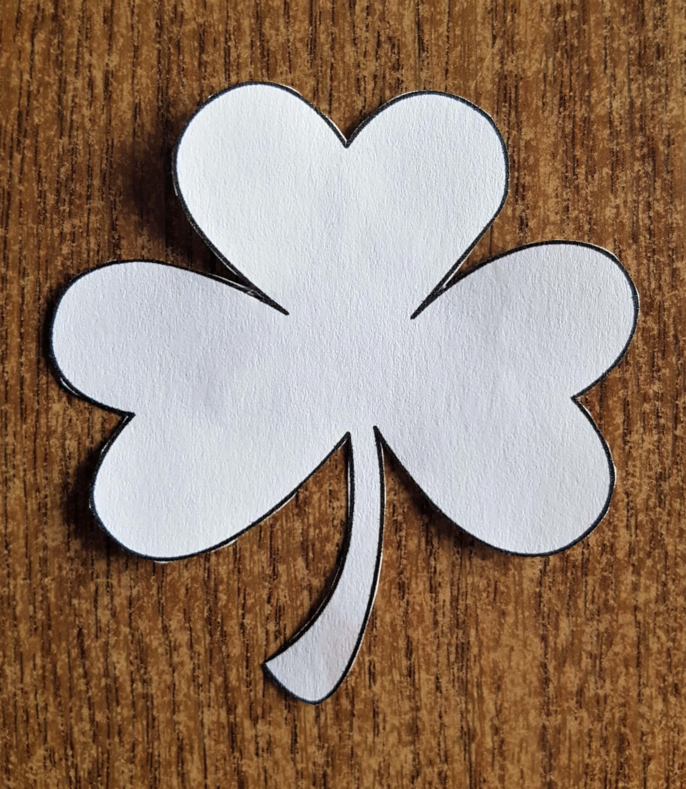 I Cut out One of the Shamrock Templates using a small sharp scissors.