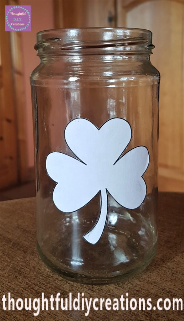 I attached it to the Front of the third Paddy's Day Jar.
