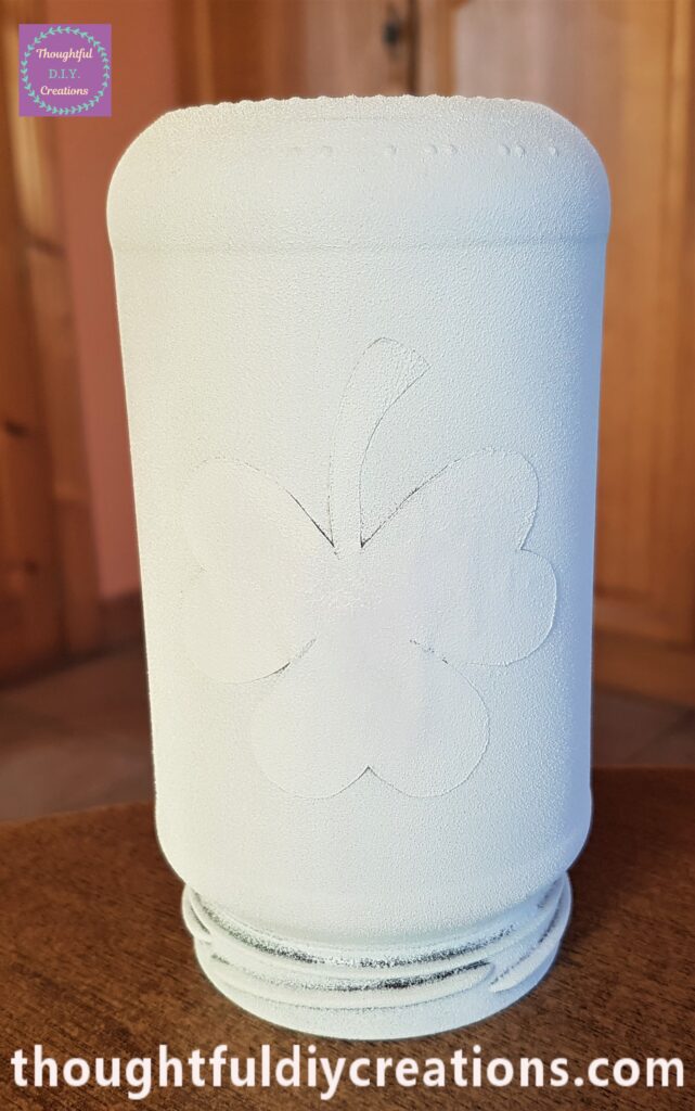 I added Paint to the edges of the Shamrock to ensure the Shape would be seen on the Jar.