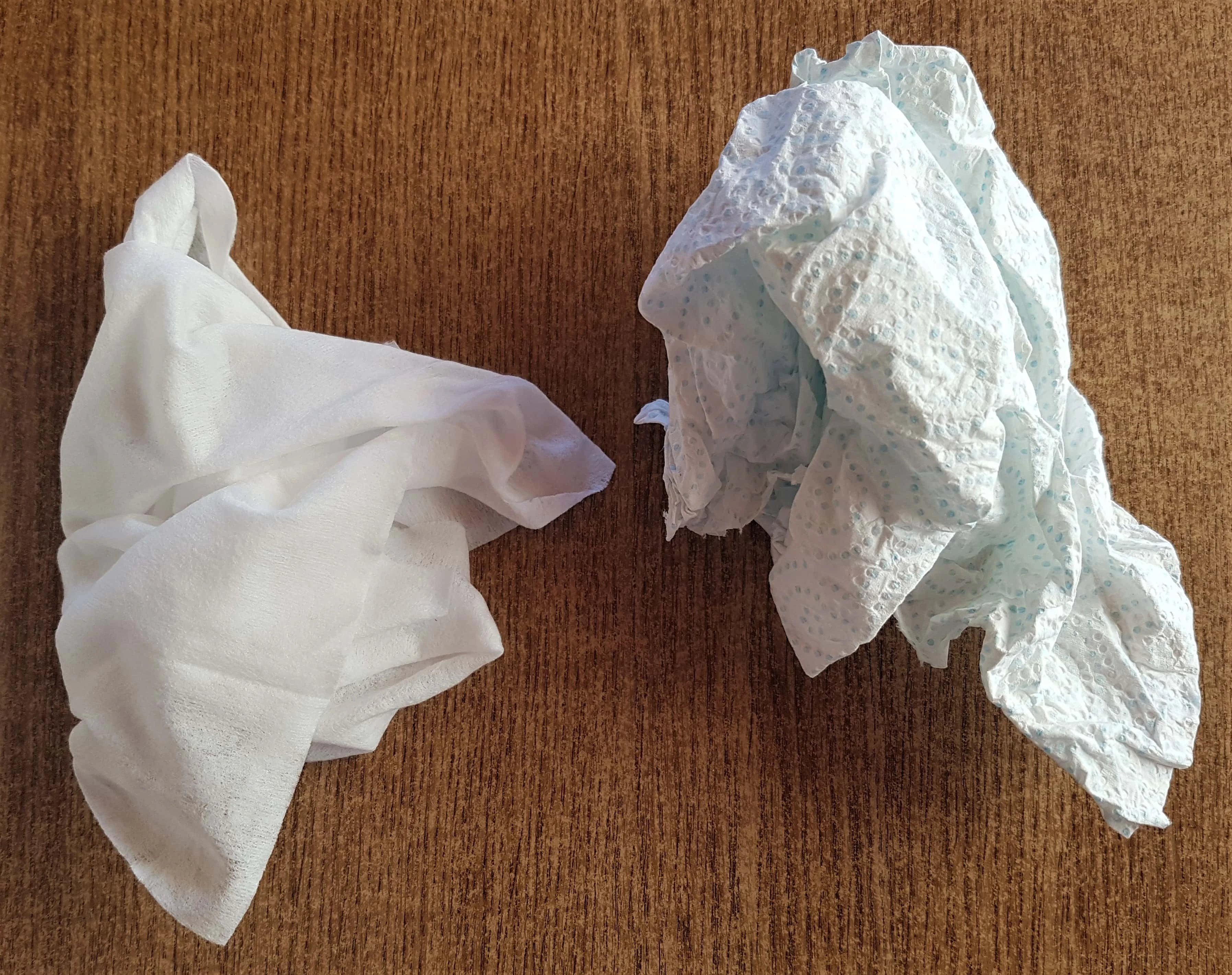 I got a Baby Wipe and a Sheet of Kitchen Paper.