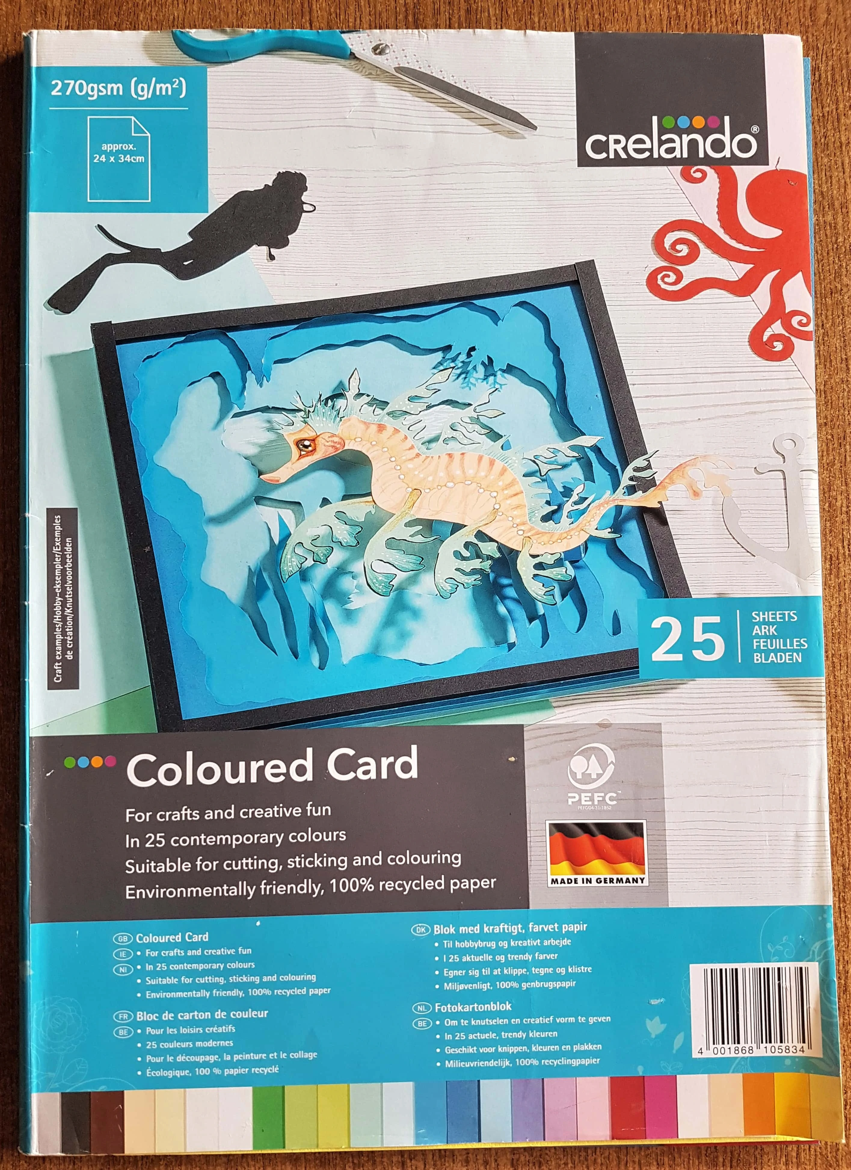 Coloured Cardstock Pad which weighs 270gsm.