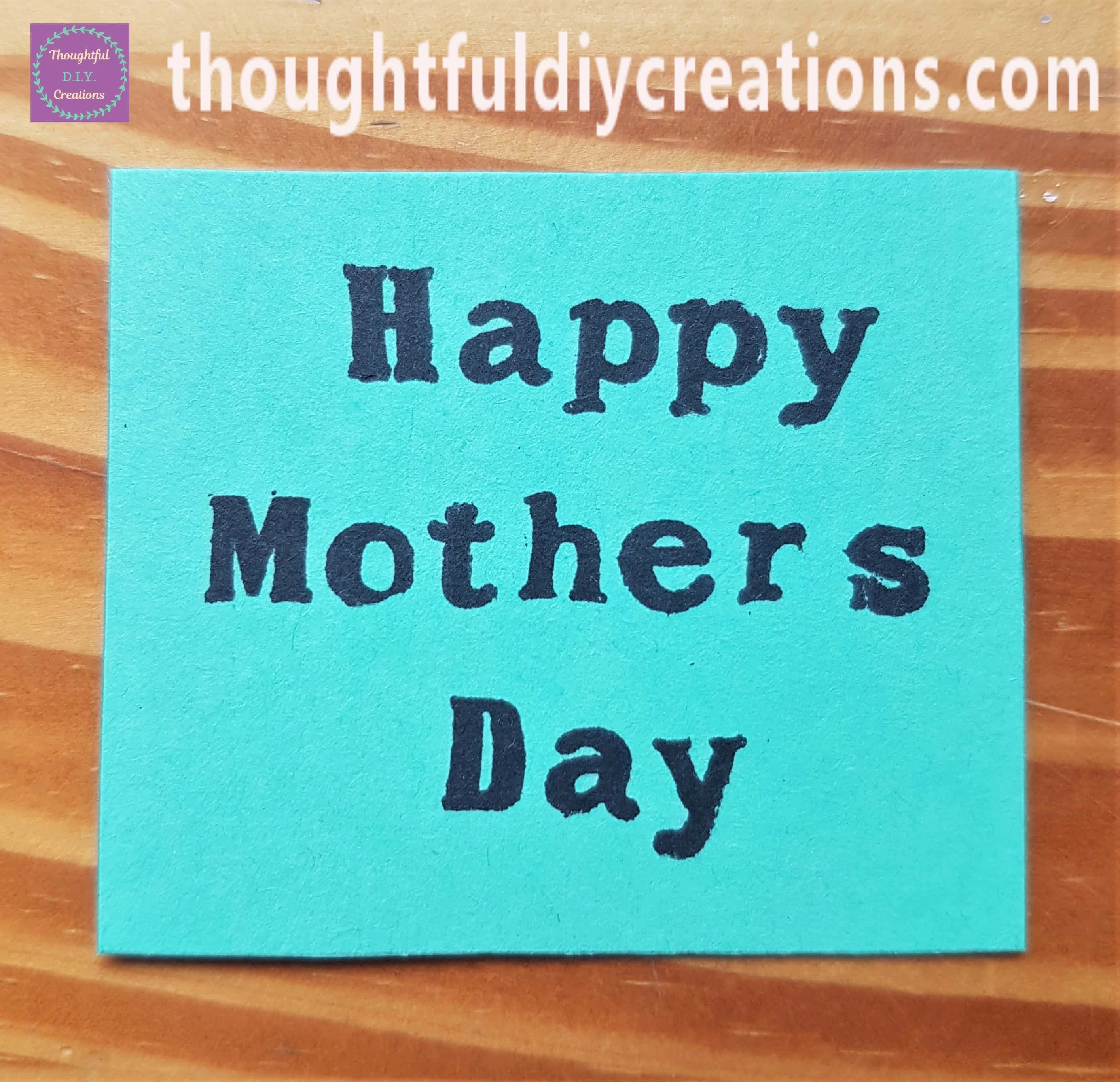 I cut out a square shape around the stamped sentiment.