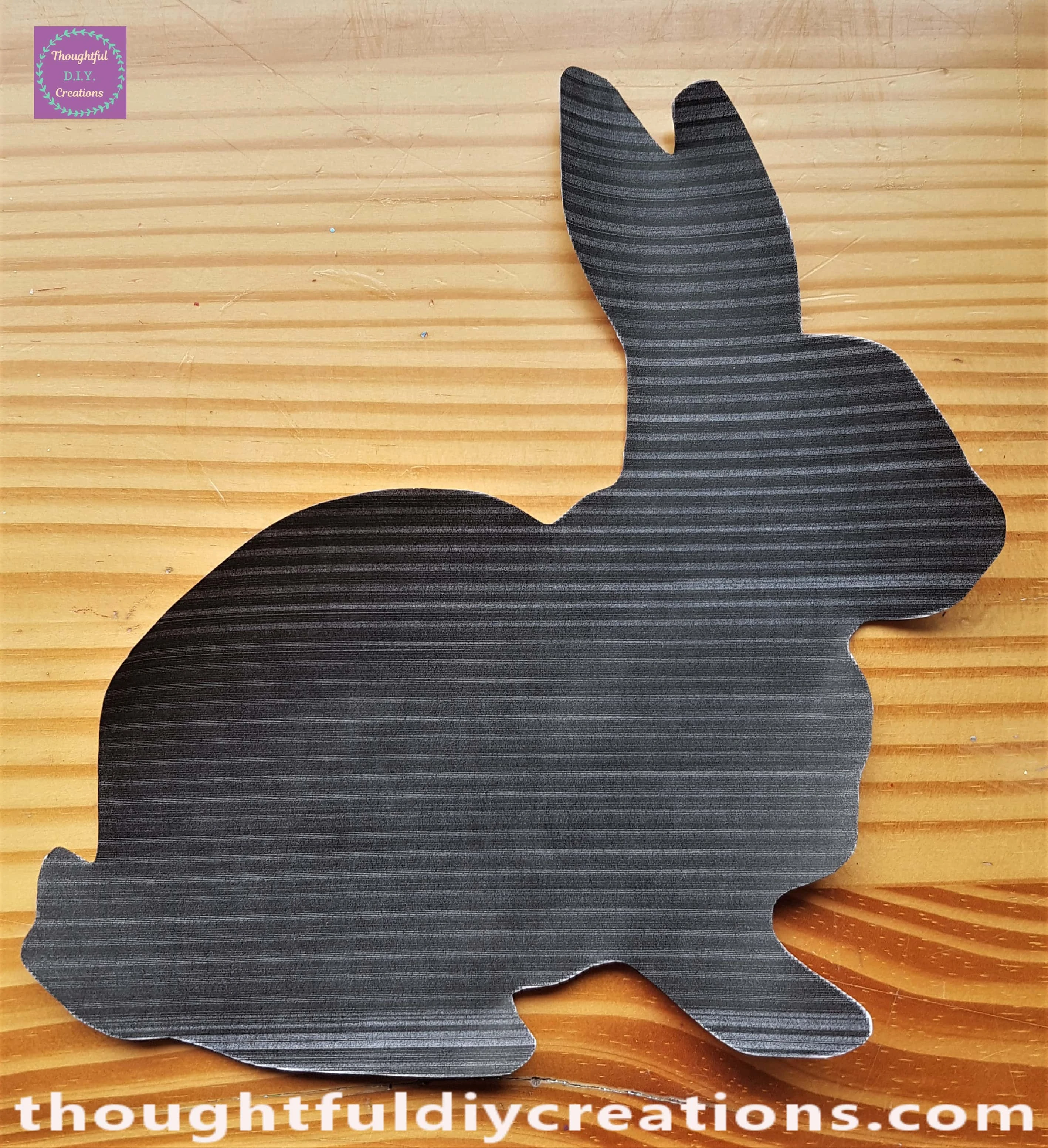 I cut around the Easter Rabbit Template.