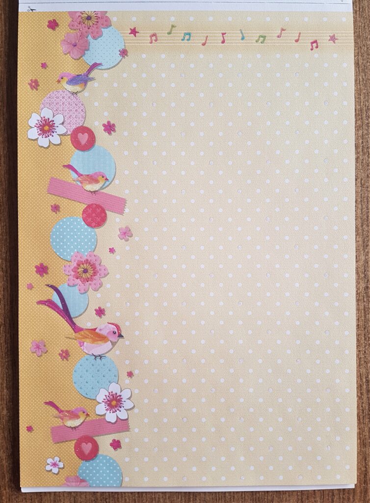 Pretty Bird and Flower Page in one of my A4 Scrapbook Pads.