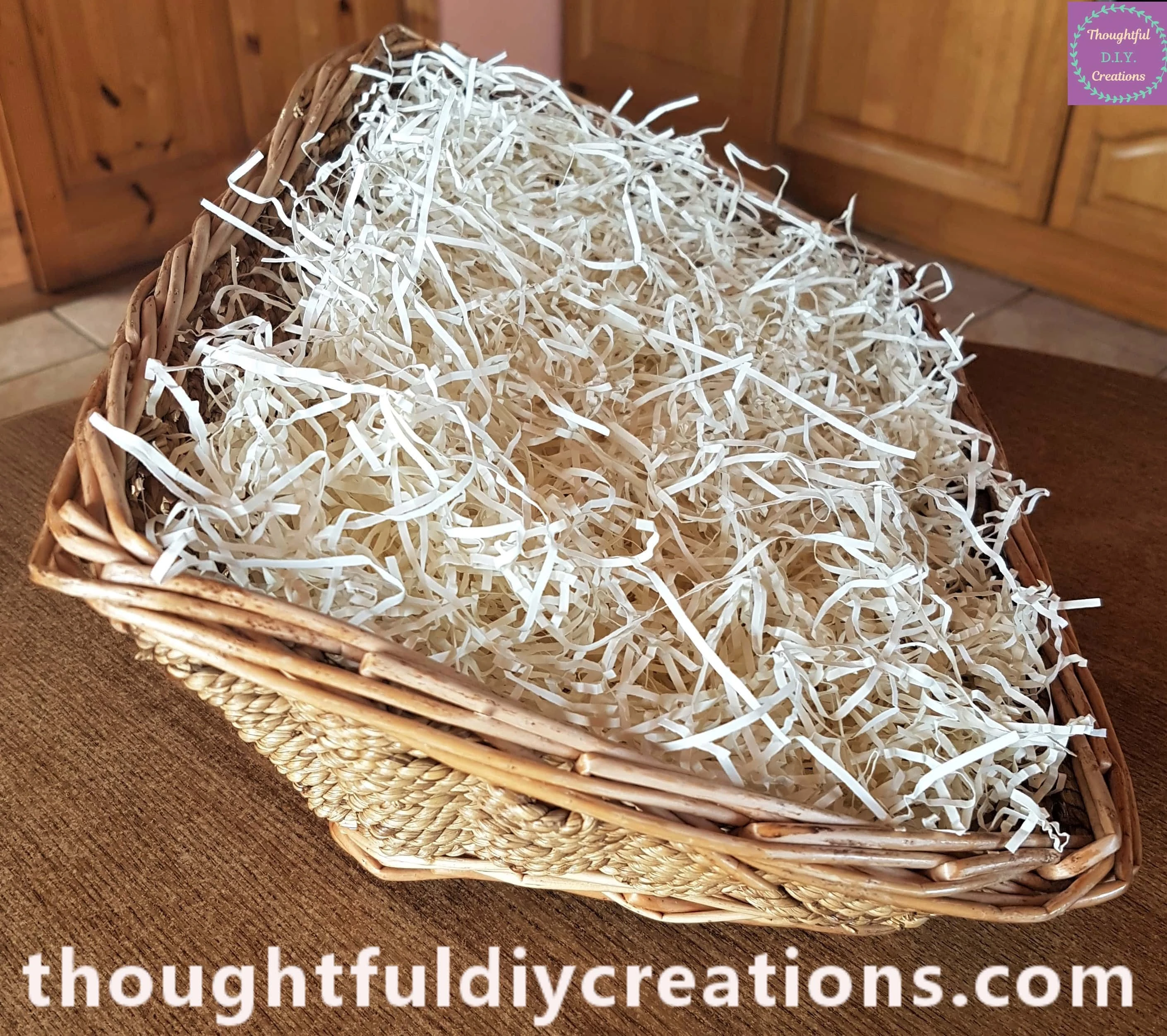 A Side view of the Raffia in the Basket.