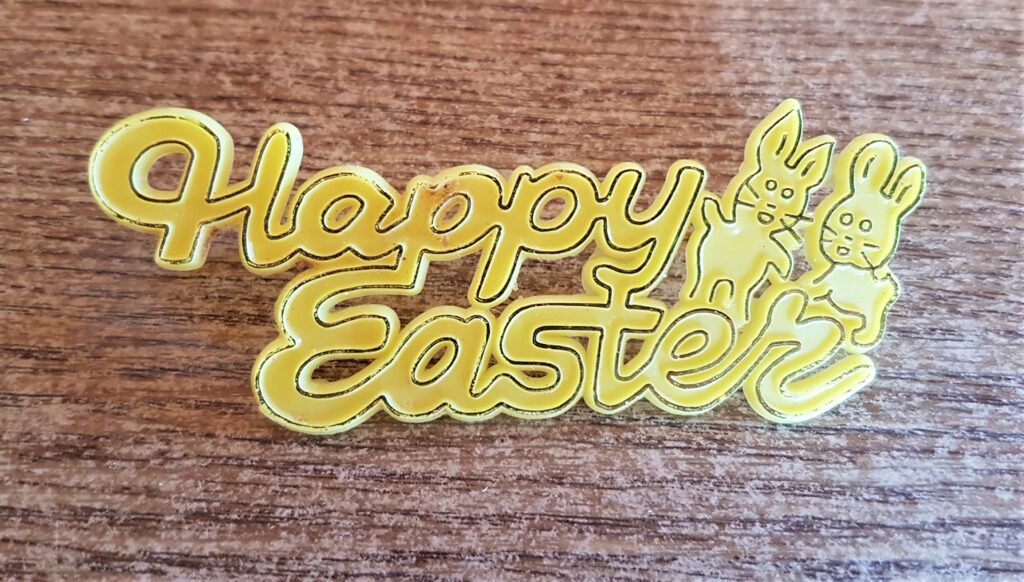 Yellow Happy Easter Cake Topper.