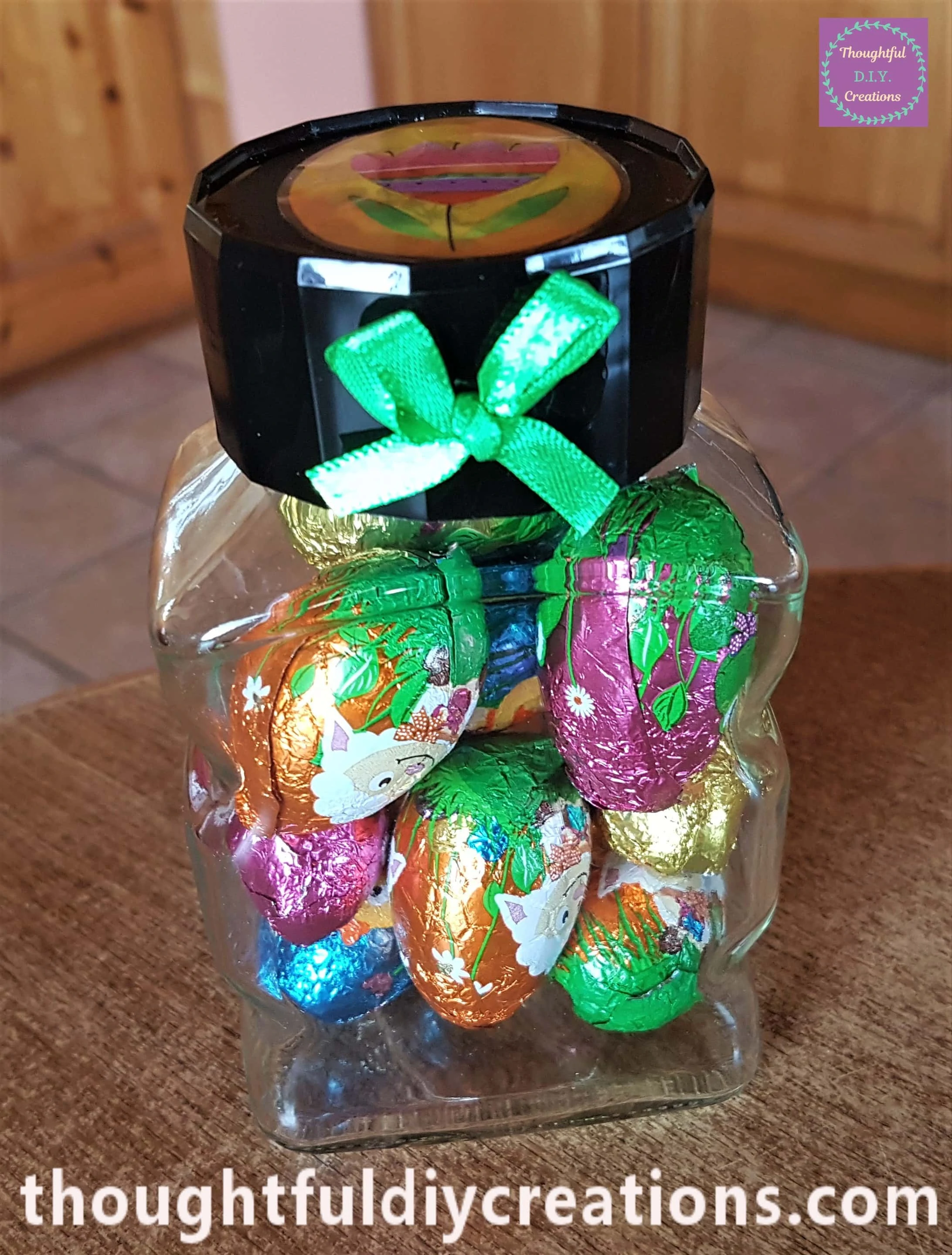 I placed them inside the bigger Jar.