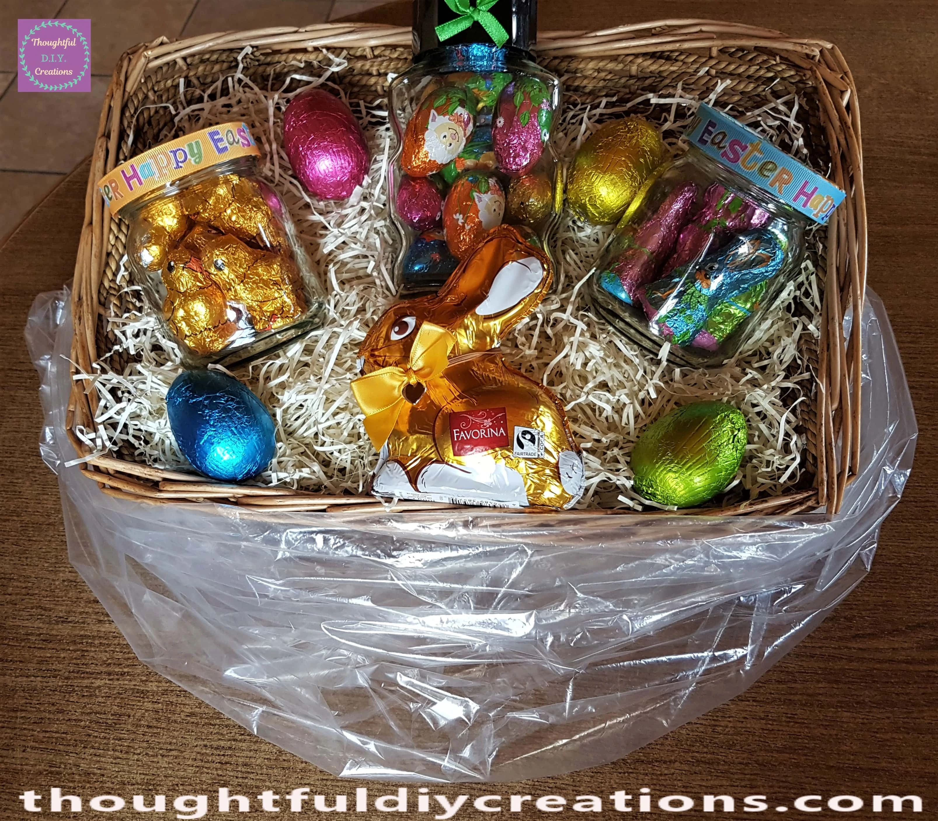 I placed the Easter Hamper on top of the flat opening.