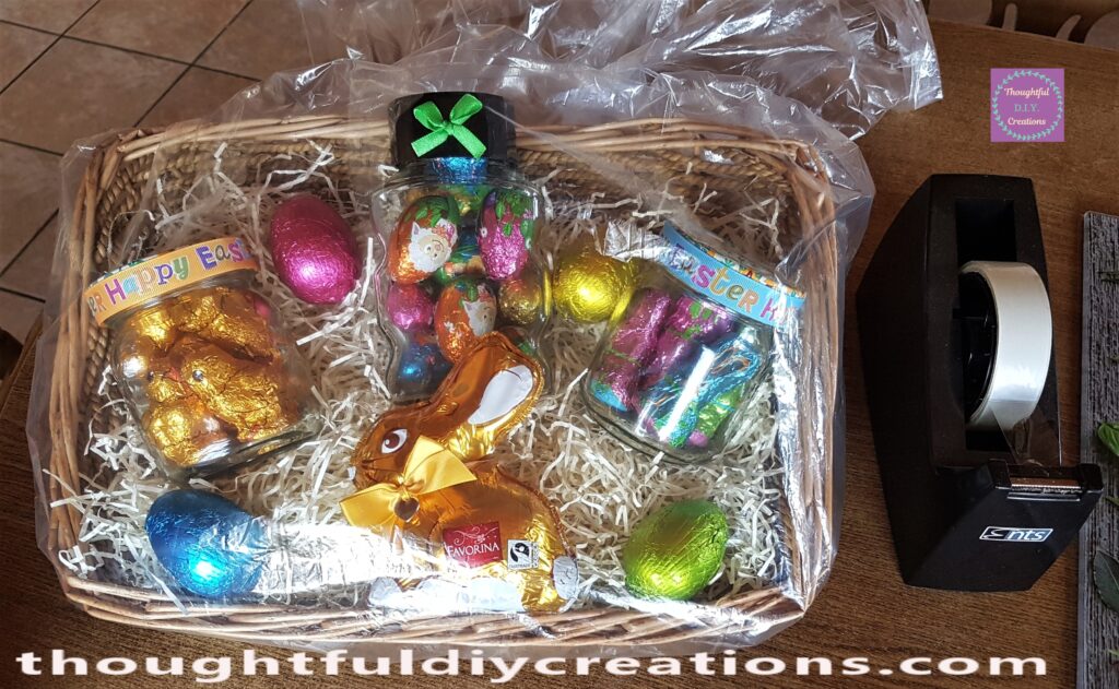 I used Sellotape on the sides of the Hamper to provide a neater appearance.