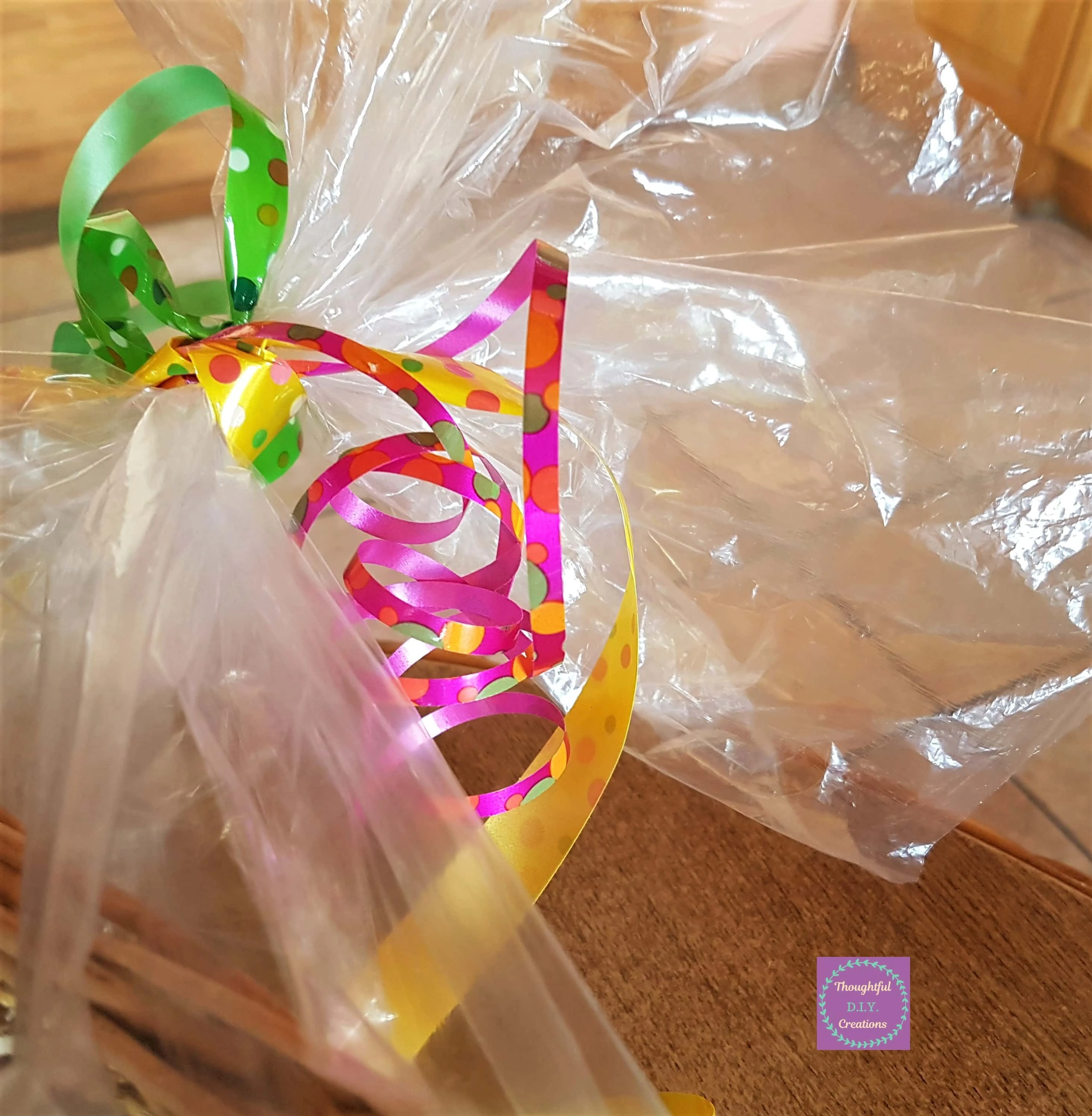 I added the Yellow Ribbon and Curled the Ribbons with the back blade of a Scissors.