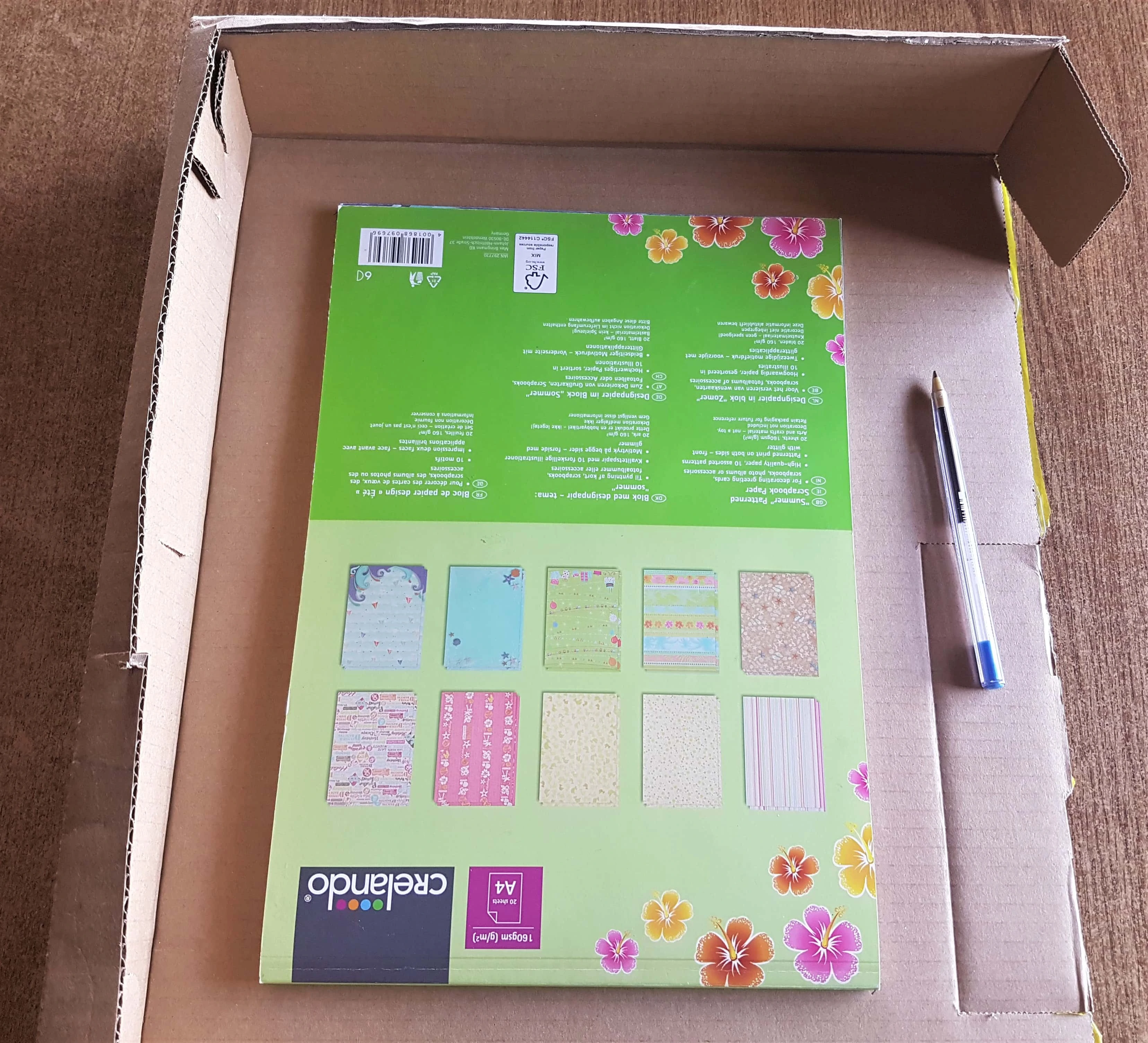 I put an A4 Pad on the Cardboard and got a Pen ready to trace around it.