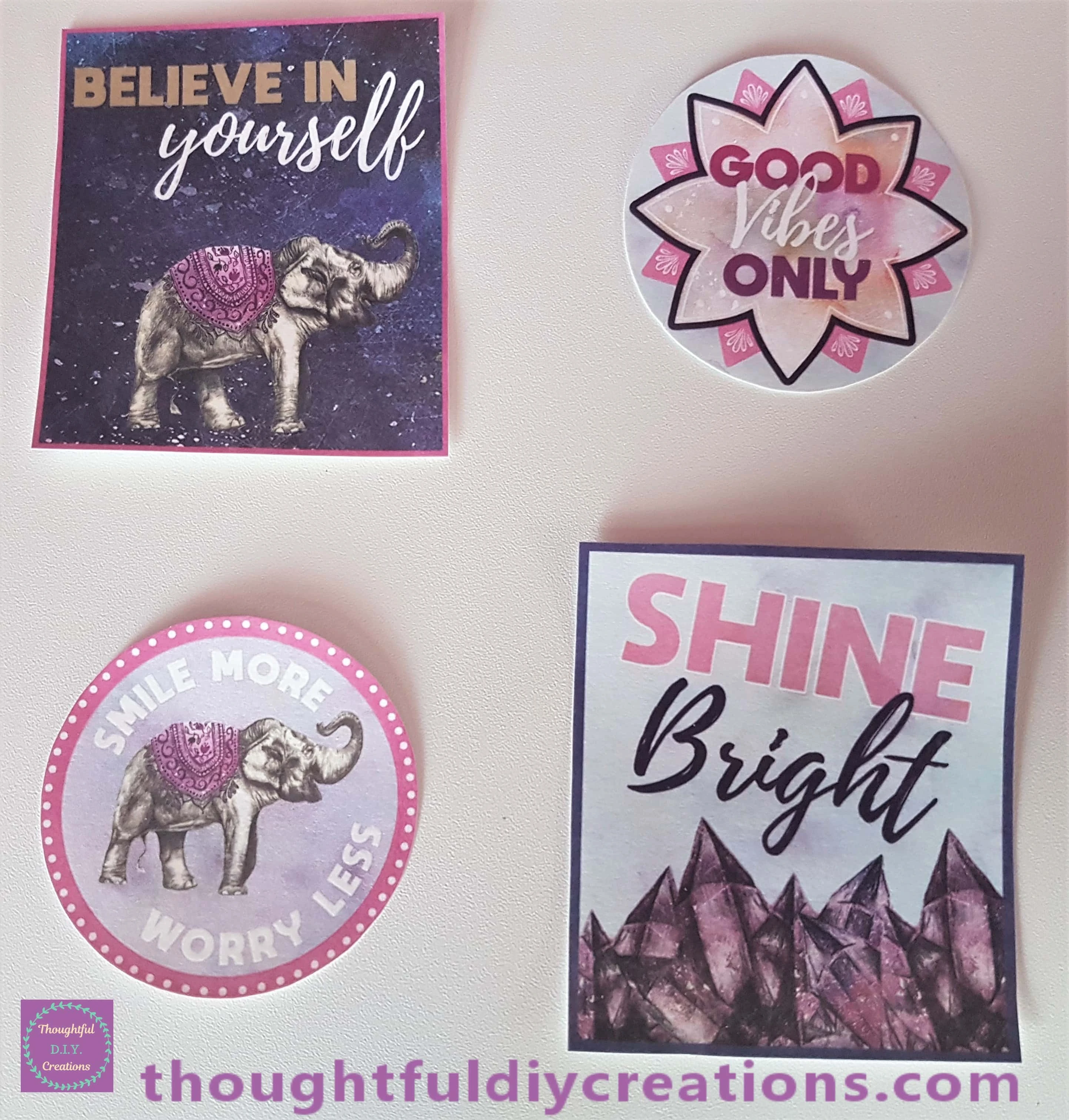 I Cut out 4 of the quotes using a small sharp scissors.