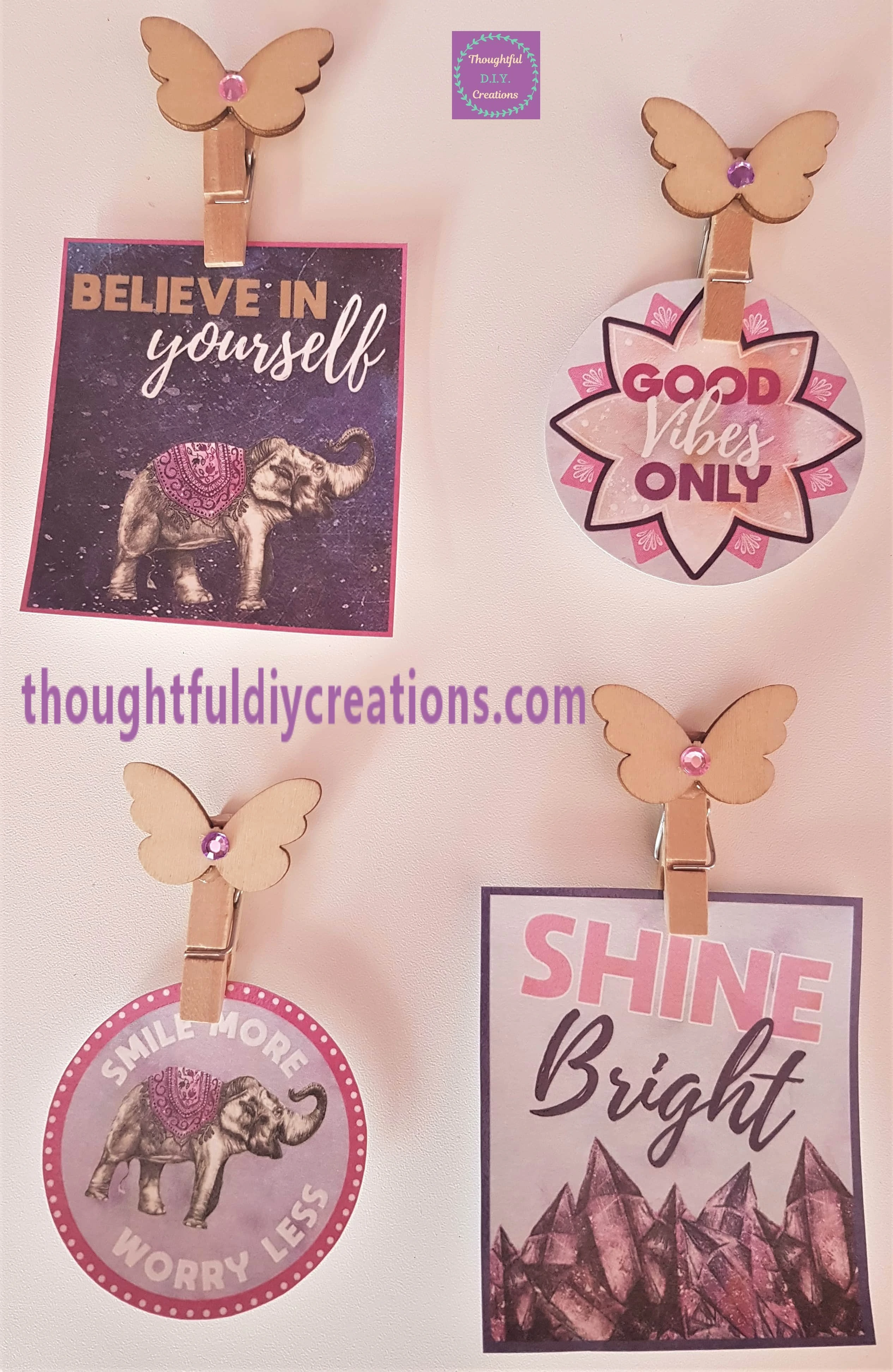 I put a Peg on each of the Affirmation Cards.