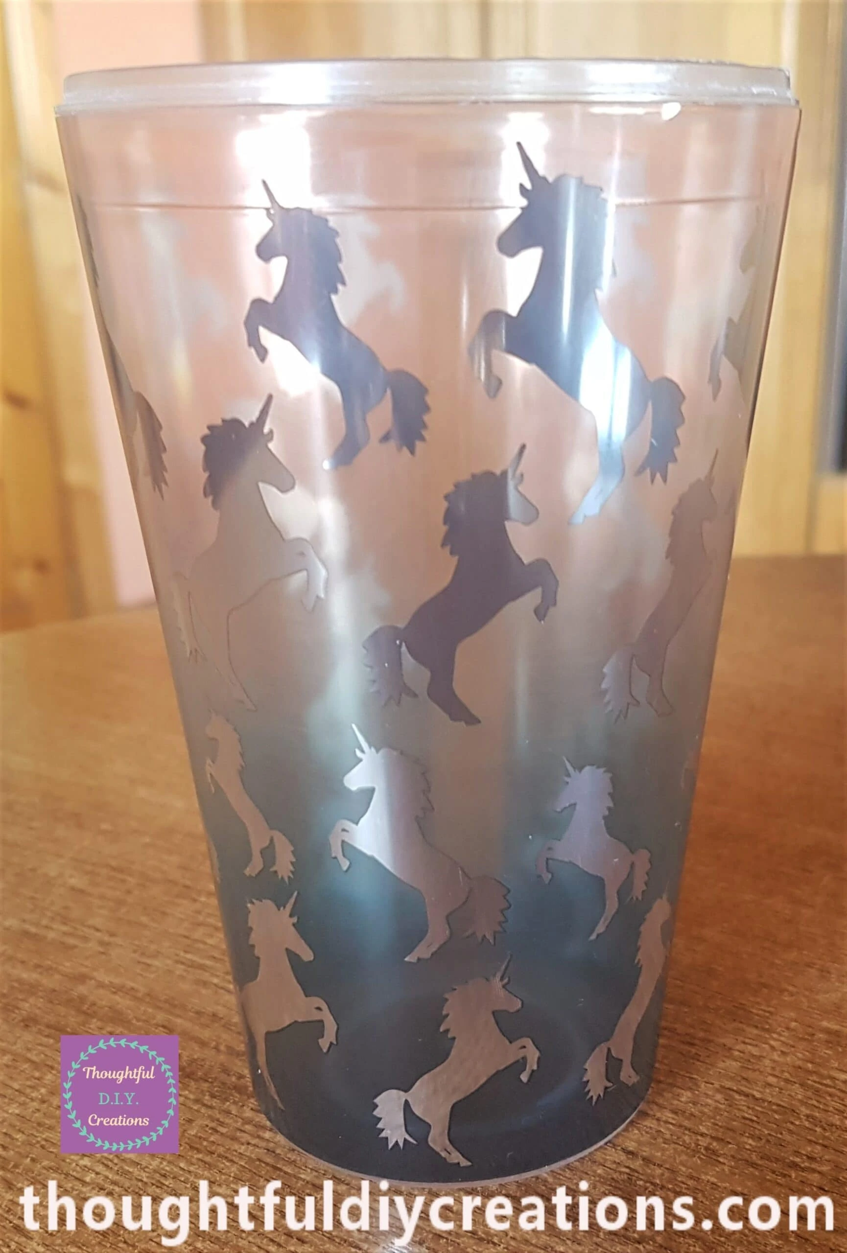 The front of the Beaker with the Unicorn Sheet attached.