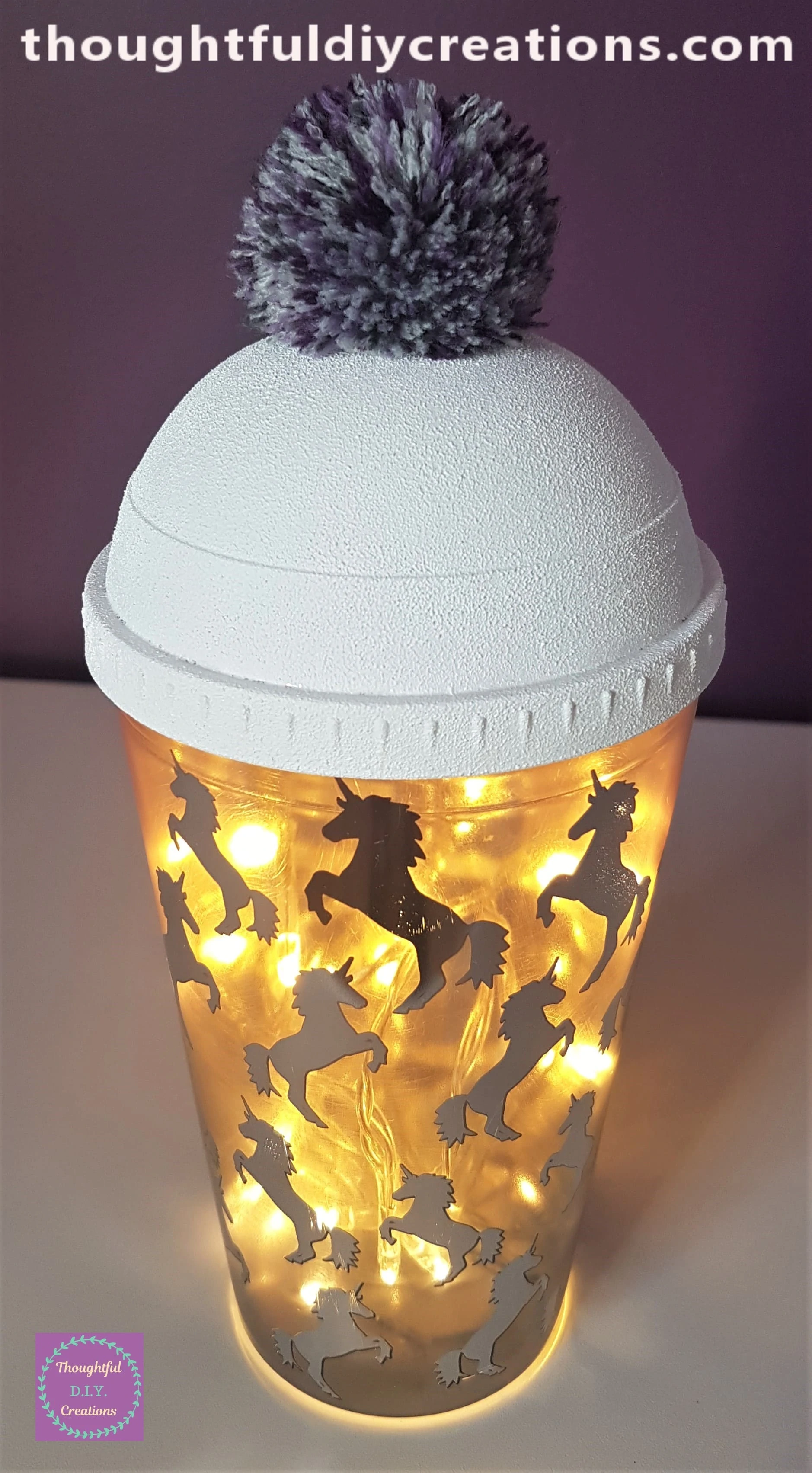A Full View of the Light-Up Unicorn Beaker.