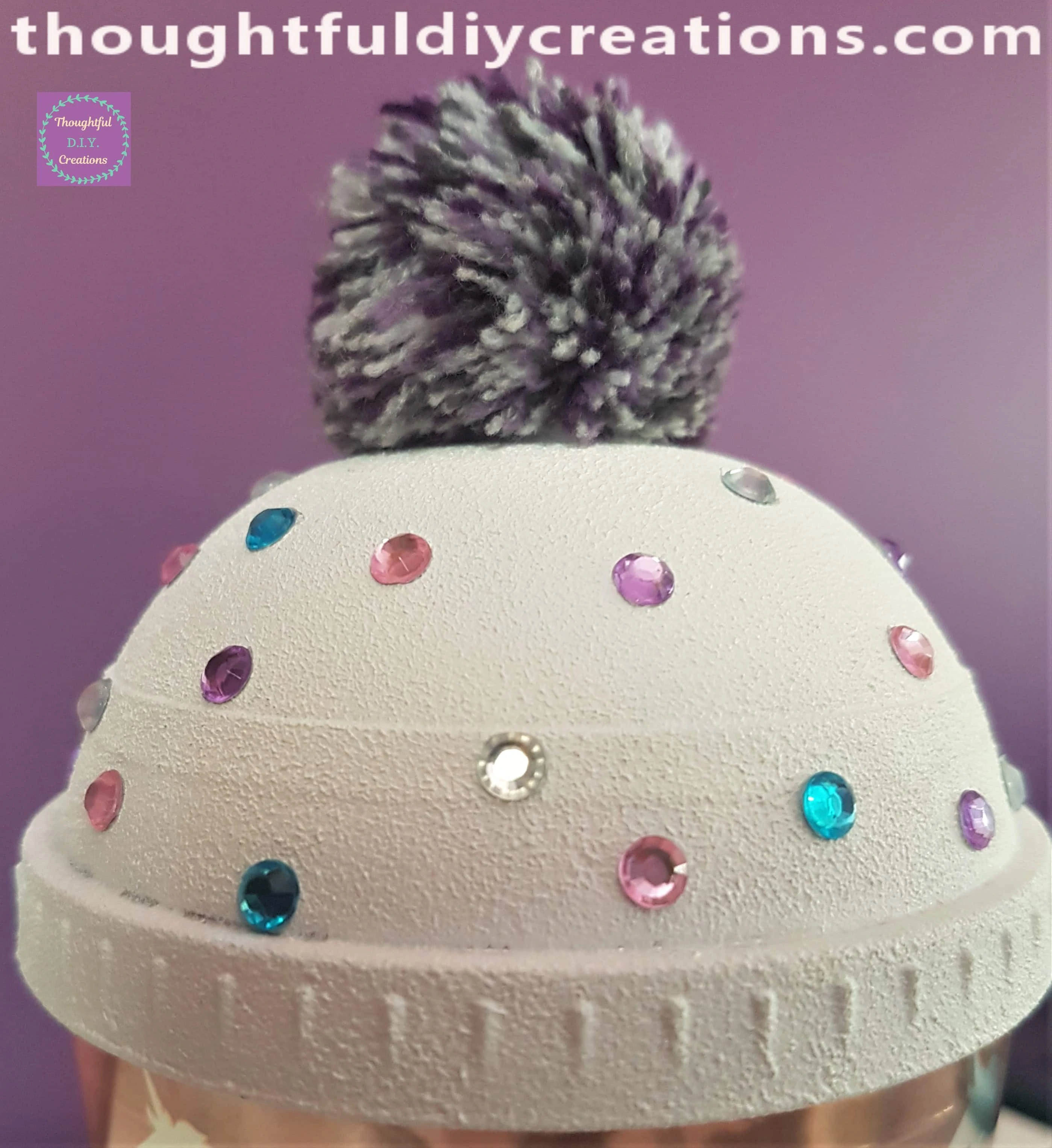 I continued all around the Lid until I was satisfied with the amount of Gemstones I had attached.