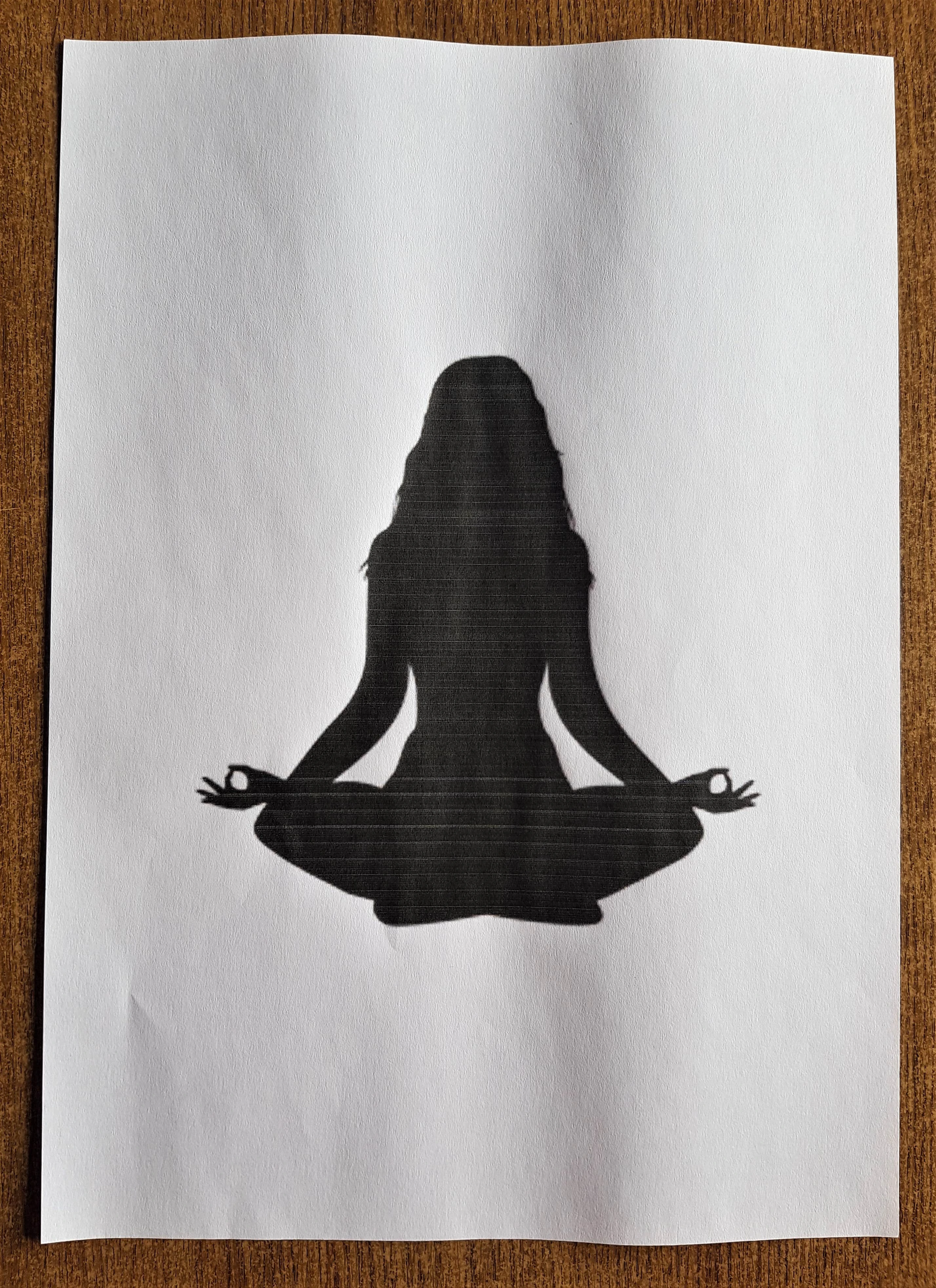 I looked up "Outline of Meditation Pose" on Google Images. I Printed it on Normal Printer Paper.
