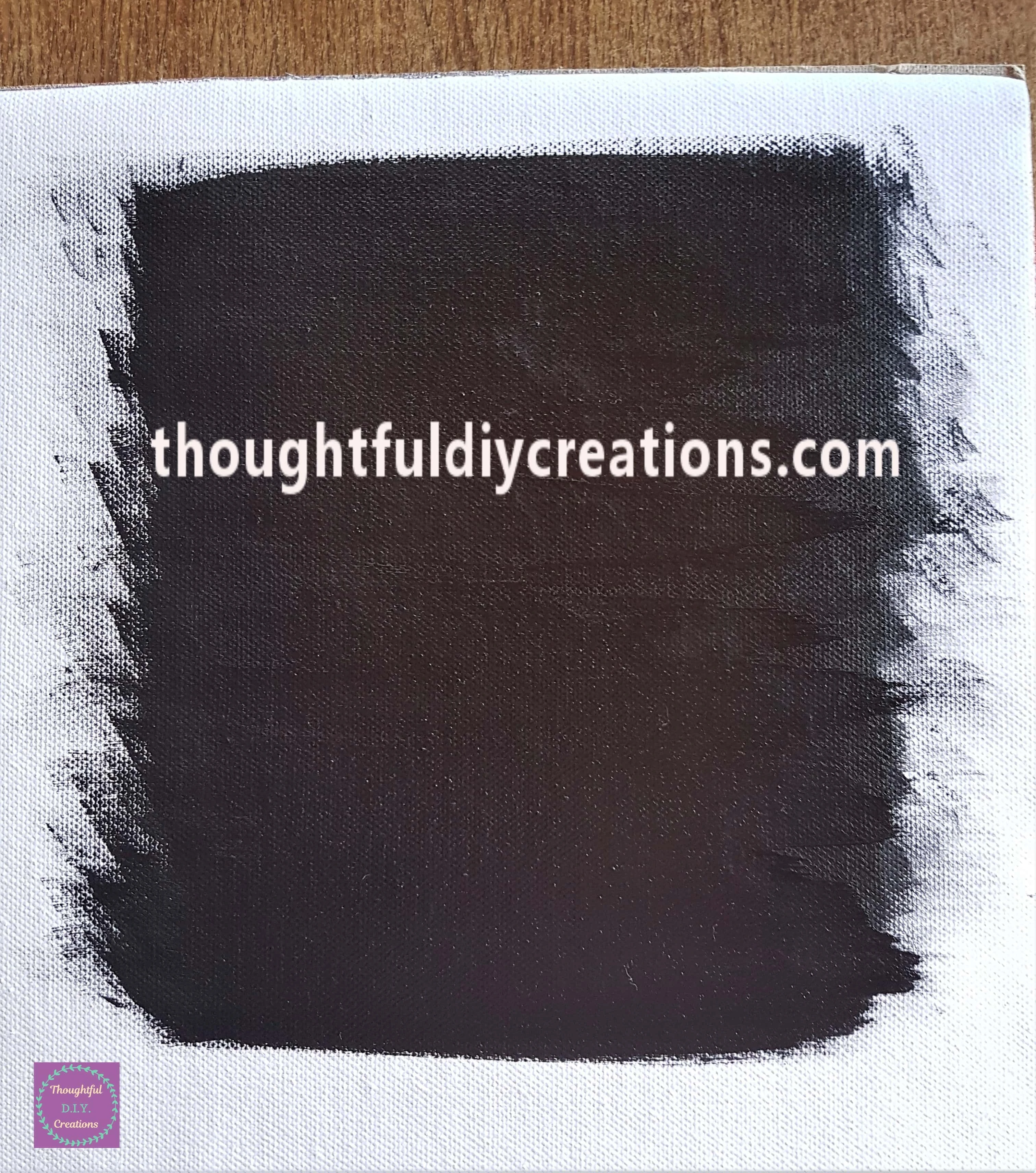 I Painted a large section on the Canvas Paper with the Black Paint.