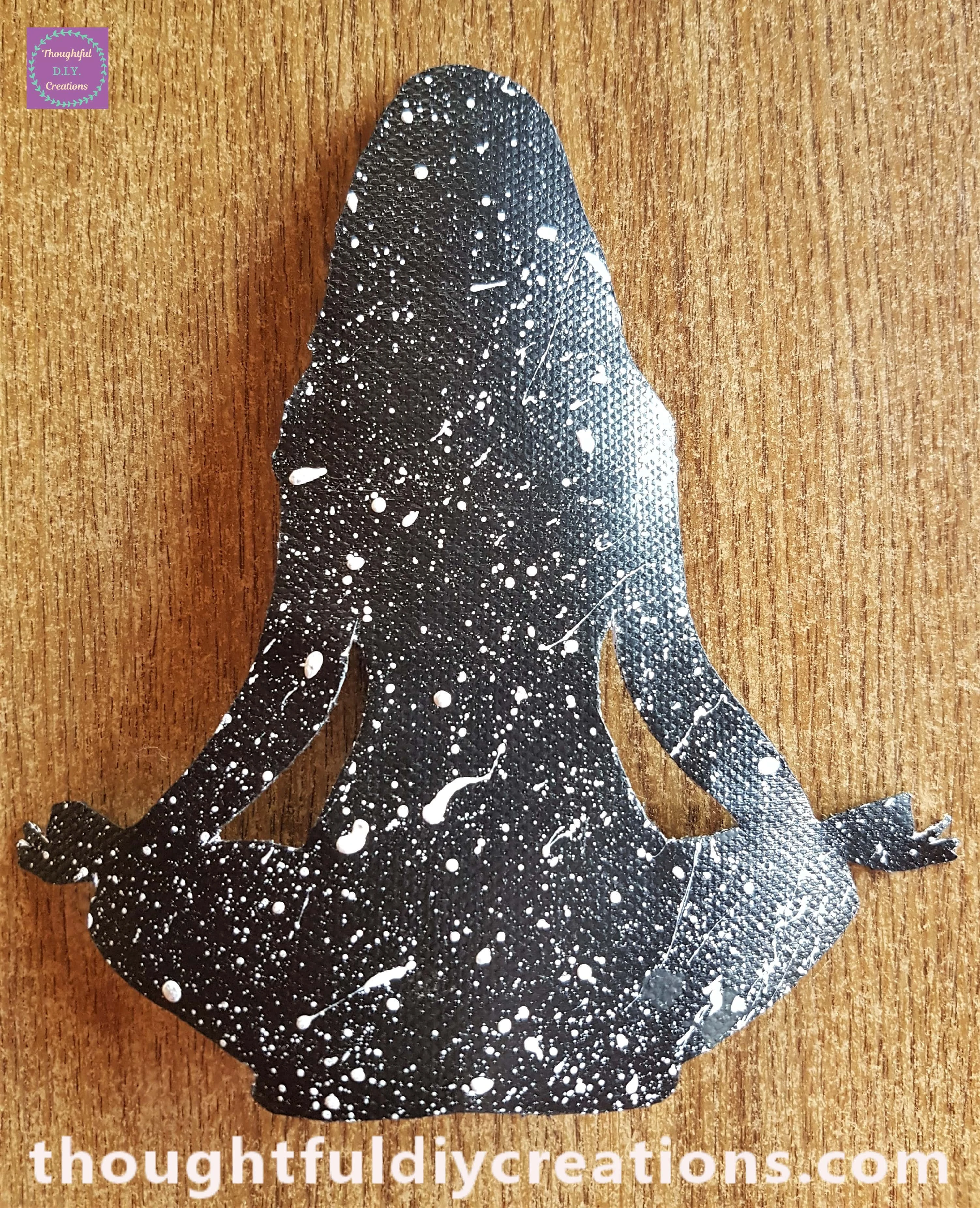 I Cut around the Silhouette on the back of the Painted Page and turned it back over to the Painted Side.