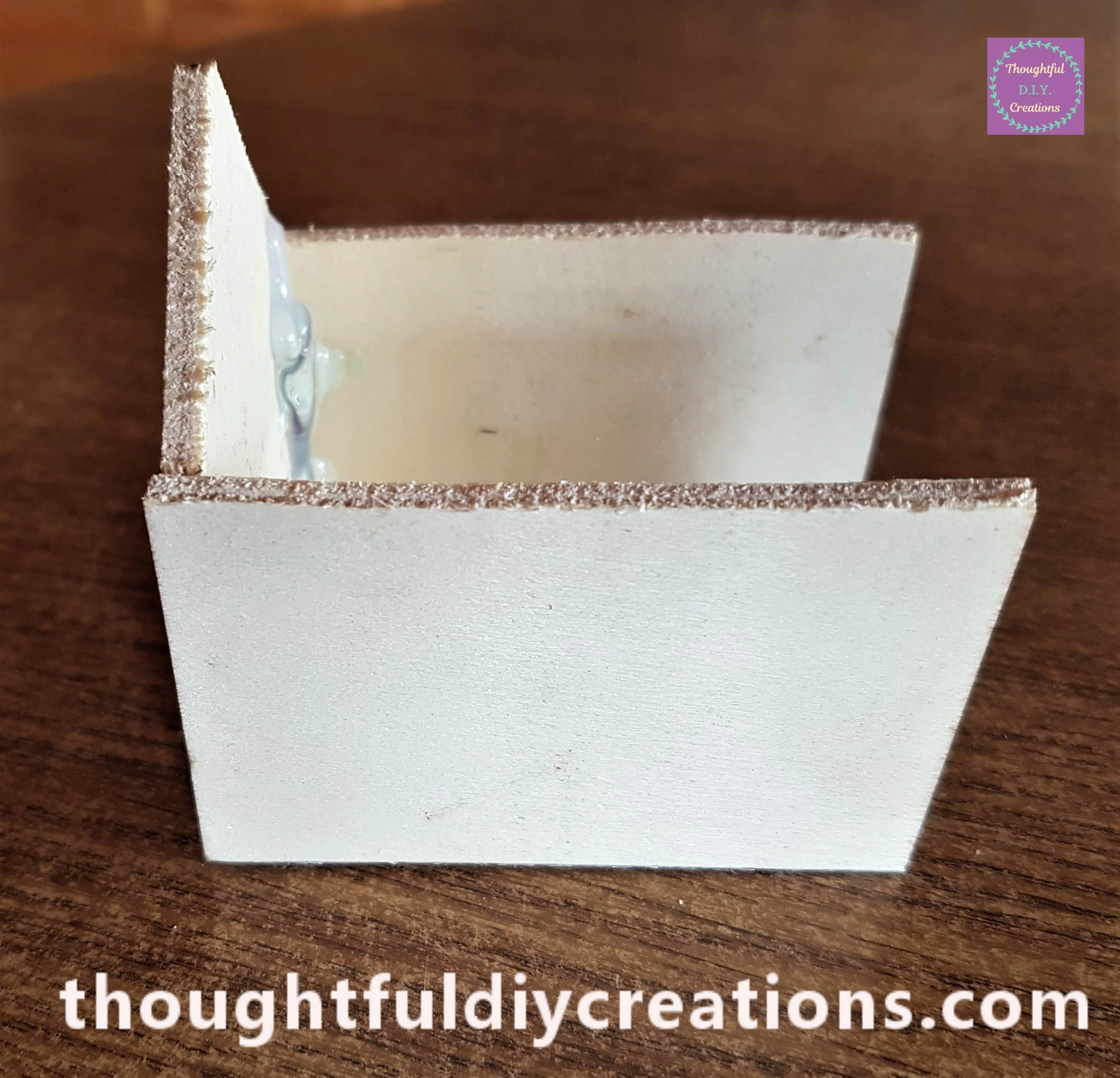 I Hot Glued the Front of the Fairy Cottage to the Side.