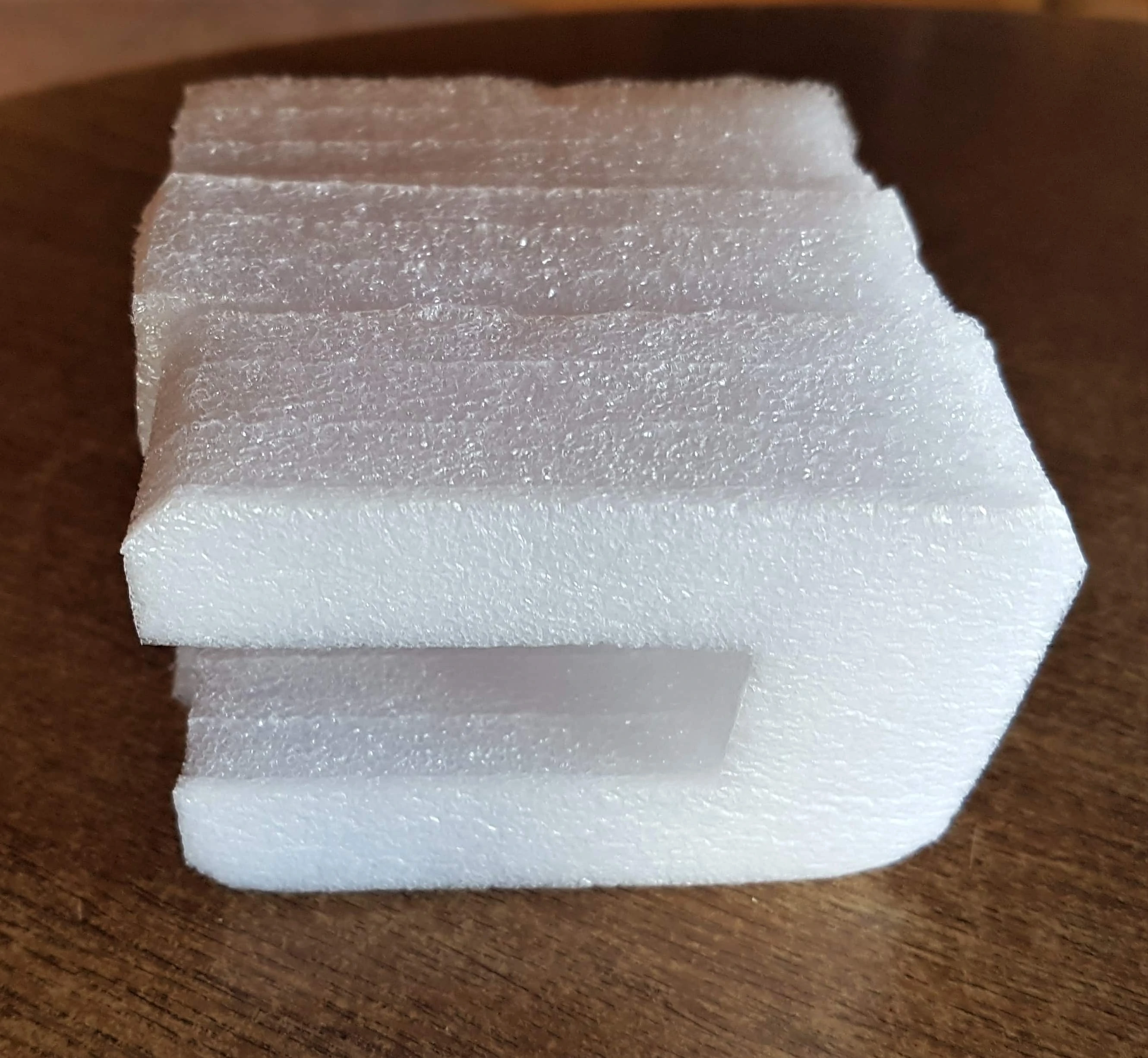 I Cut off one of the bigger ends of the Foam.