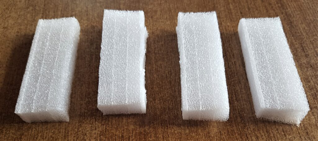 I then Cut 4 pieces off the long piece that I had cut the bigger end from.