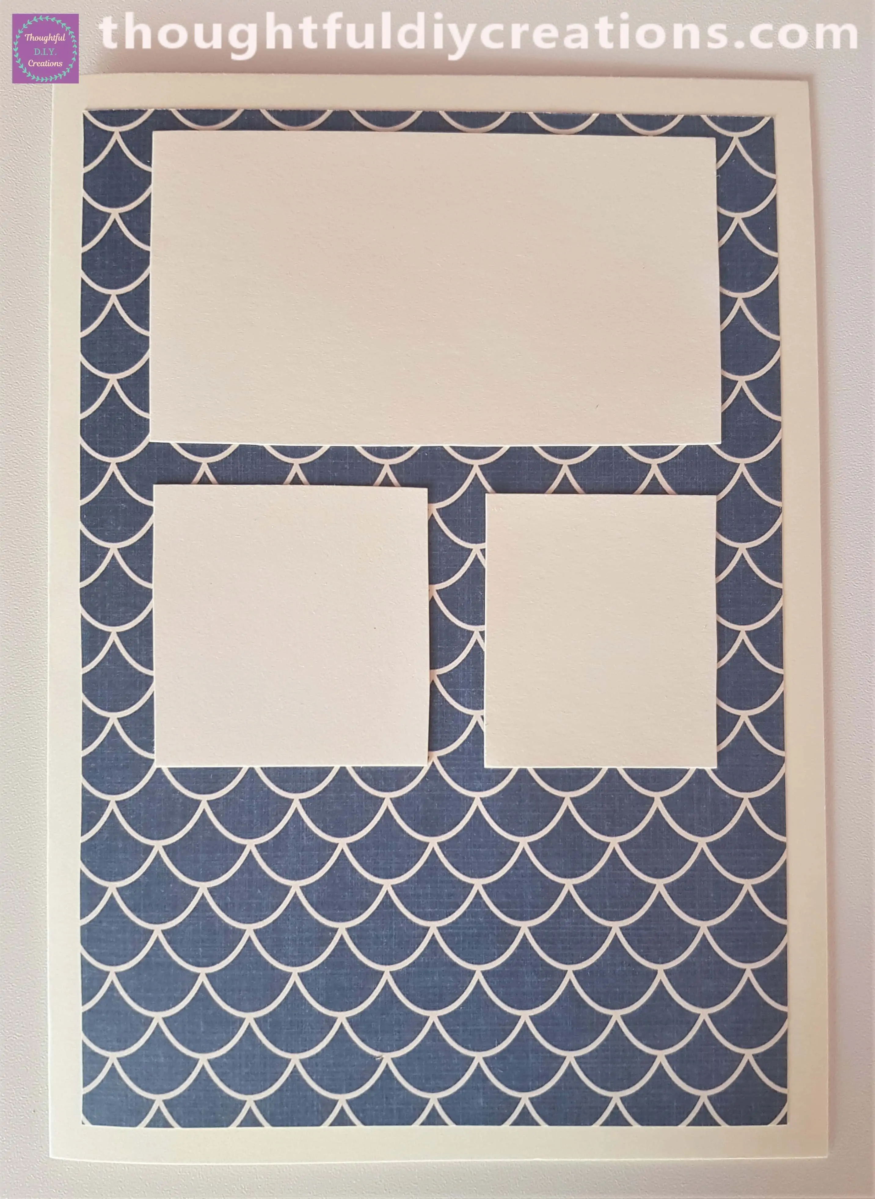 I put Pritt Stick on the back of the 2 smaller sections and applied them to the middle section of the Card.