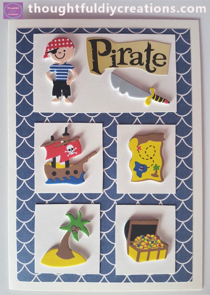 I placed the Island and the Treasure Chest Stickers on the Final 2 Squares of Card.