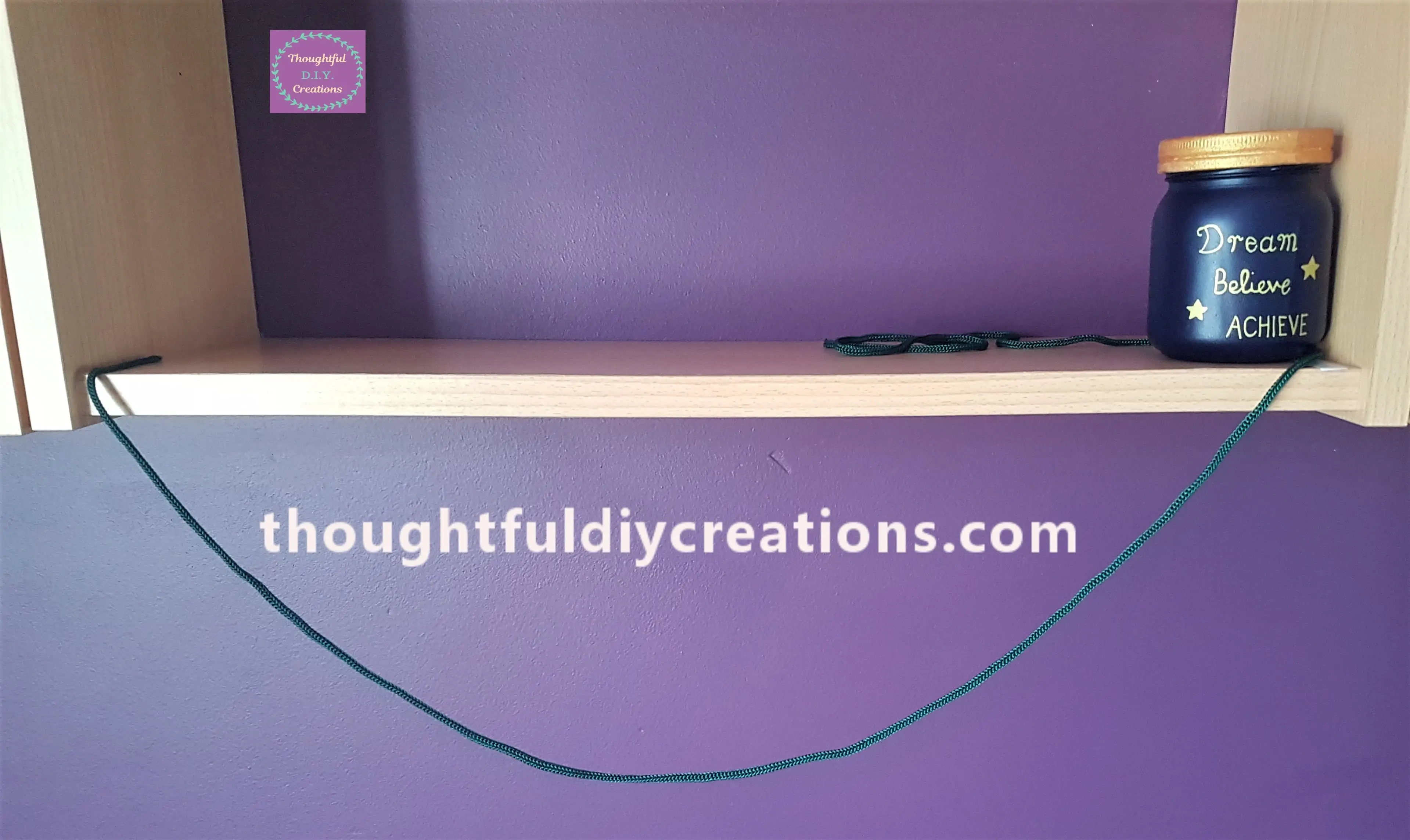 I put a Jar on top of the White Tape and Rope.