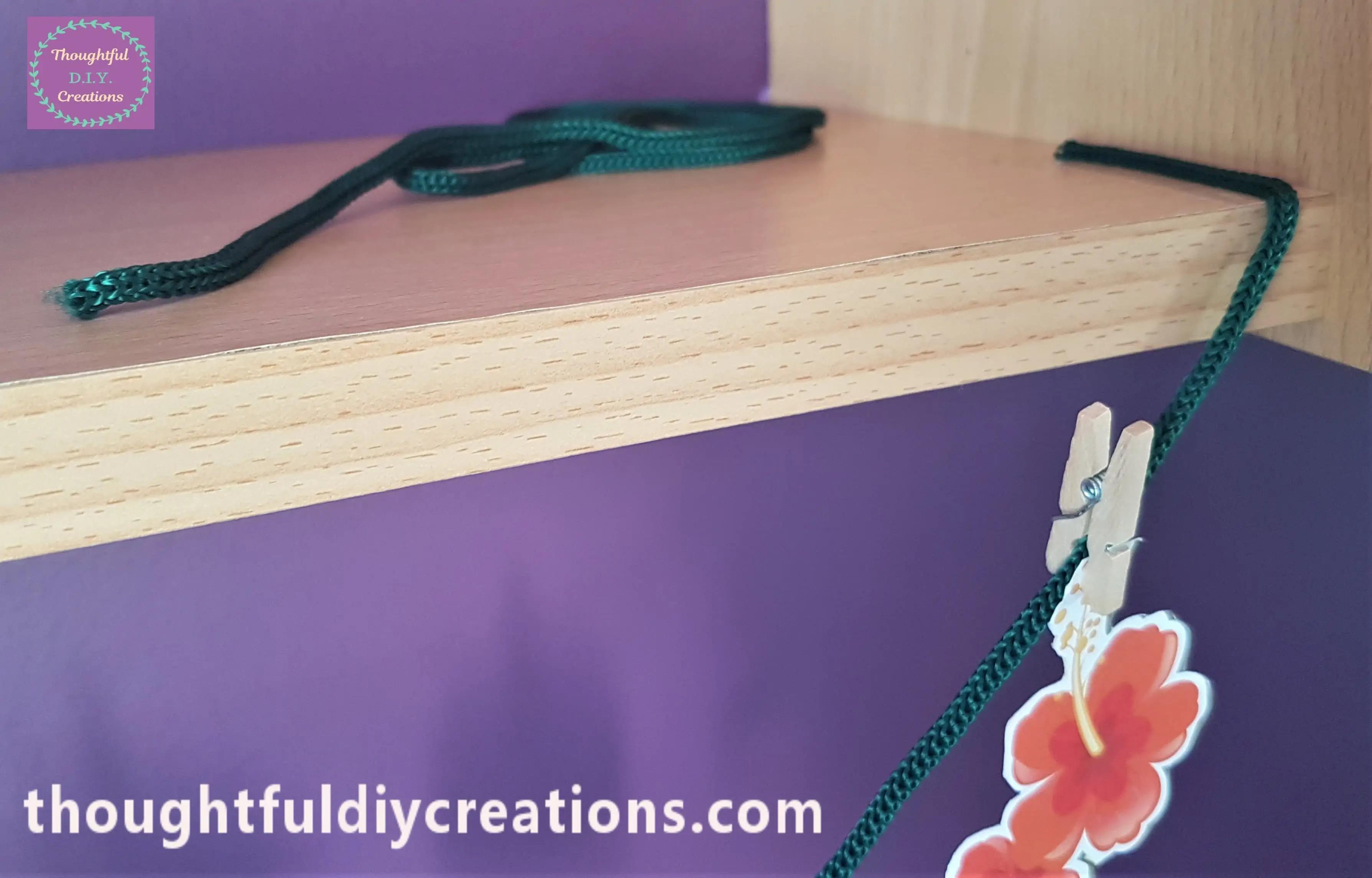 I moved the Jar, Cut the Green Rope, took the White Backing off the Tape and pressed the Rope into the Tape.