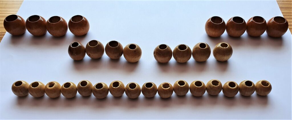 I Separated the Large and Medium Beads into 2 Parts of Four.