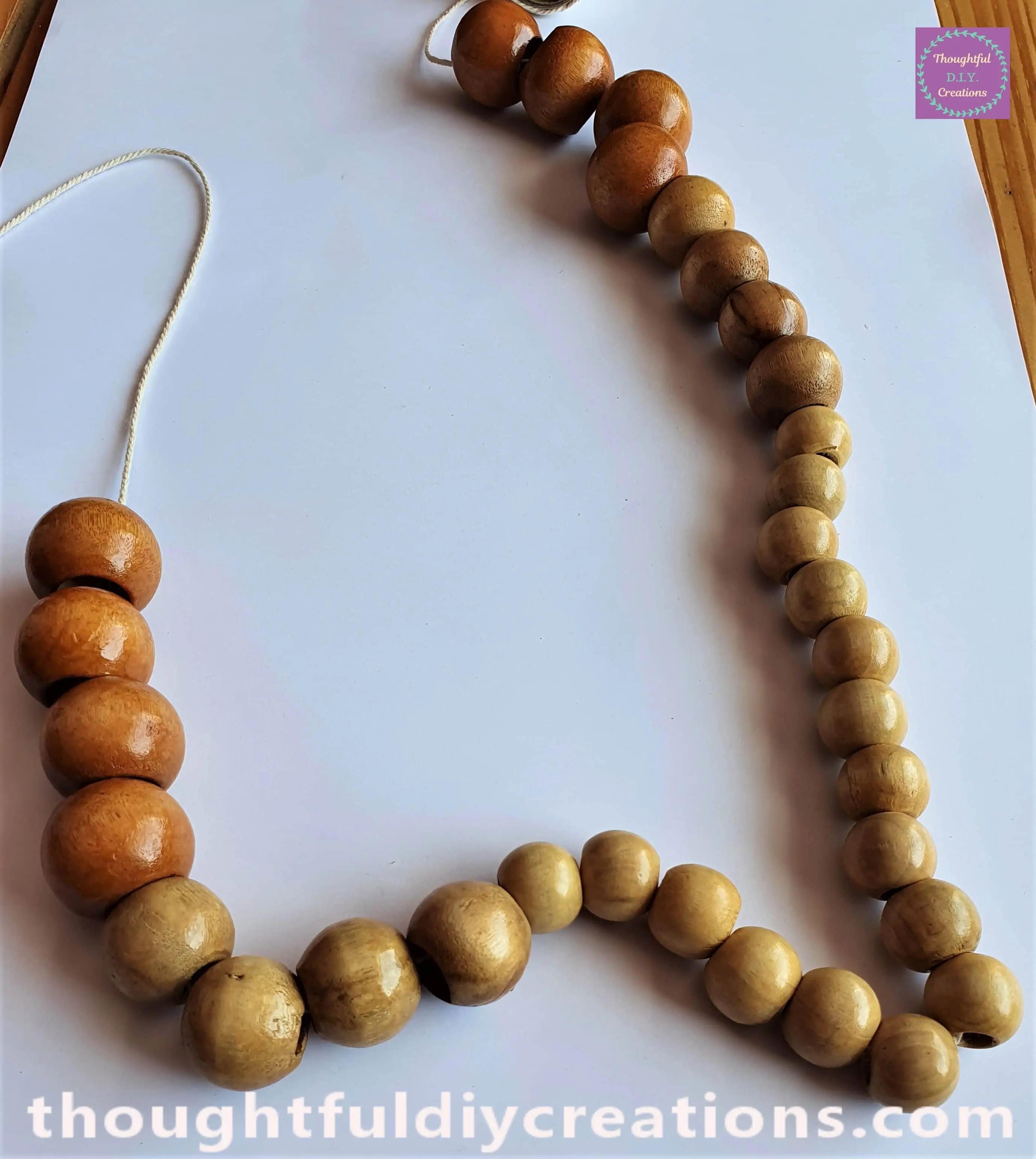 Finally the last 4 Large Beads were added to the Wooden Bead Garland.