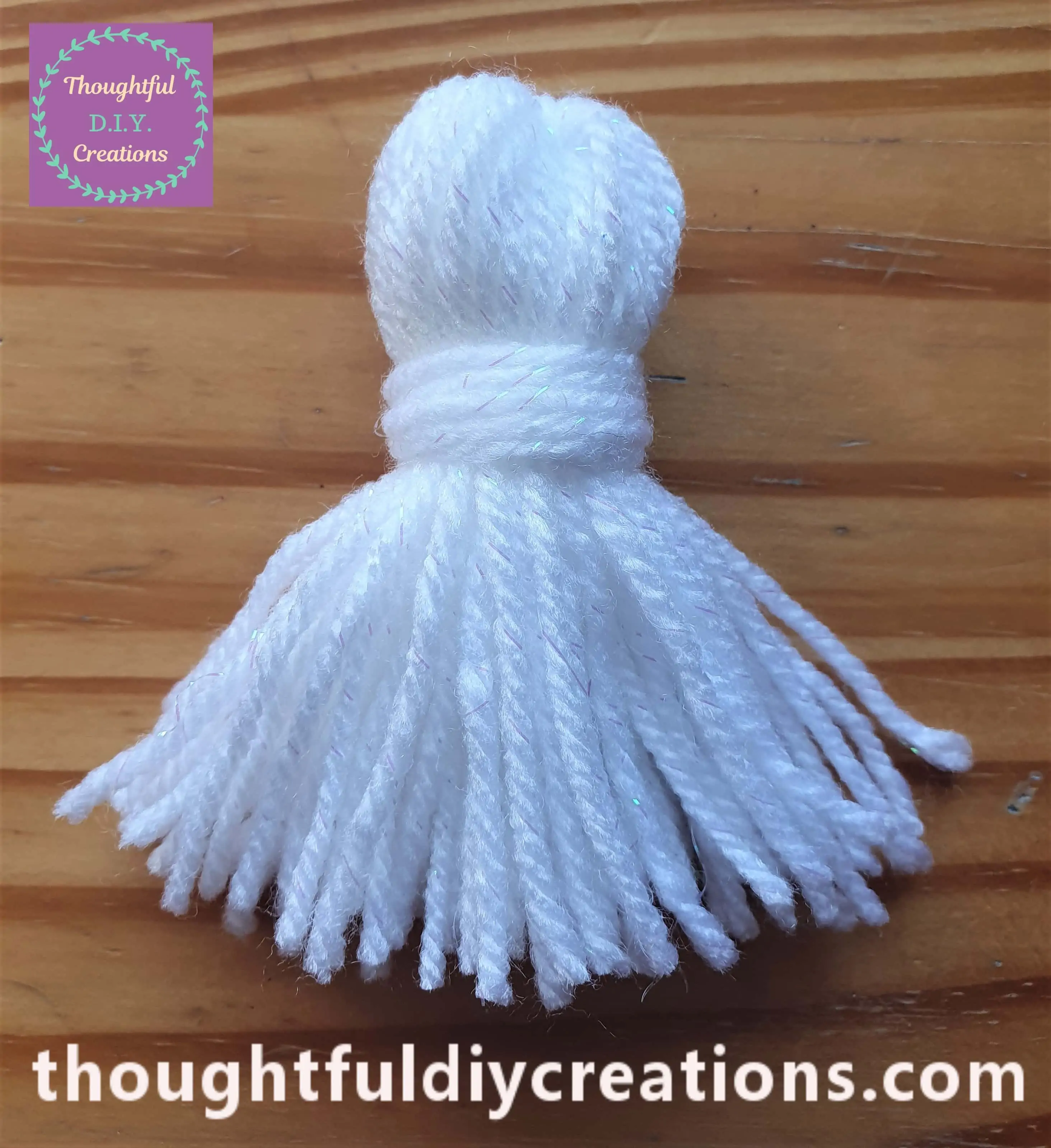 This is the front of the tassel with the different lengths cut away.