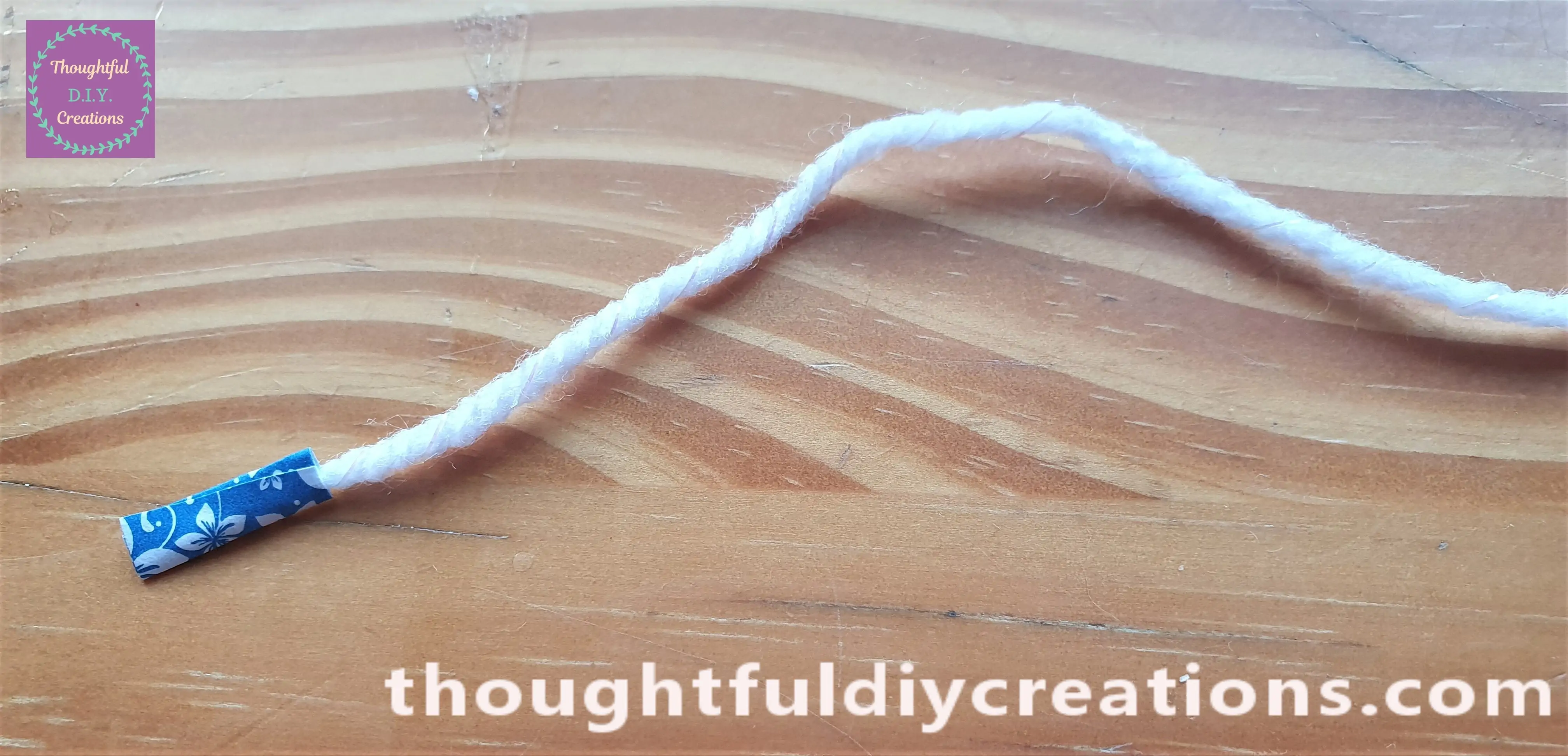 I Cut another length of Wool and put washi-tape on one end of it.