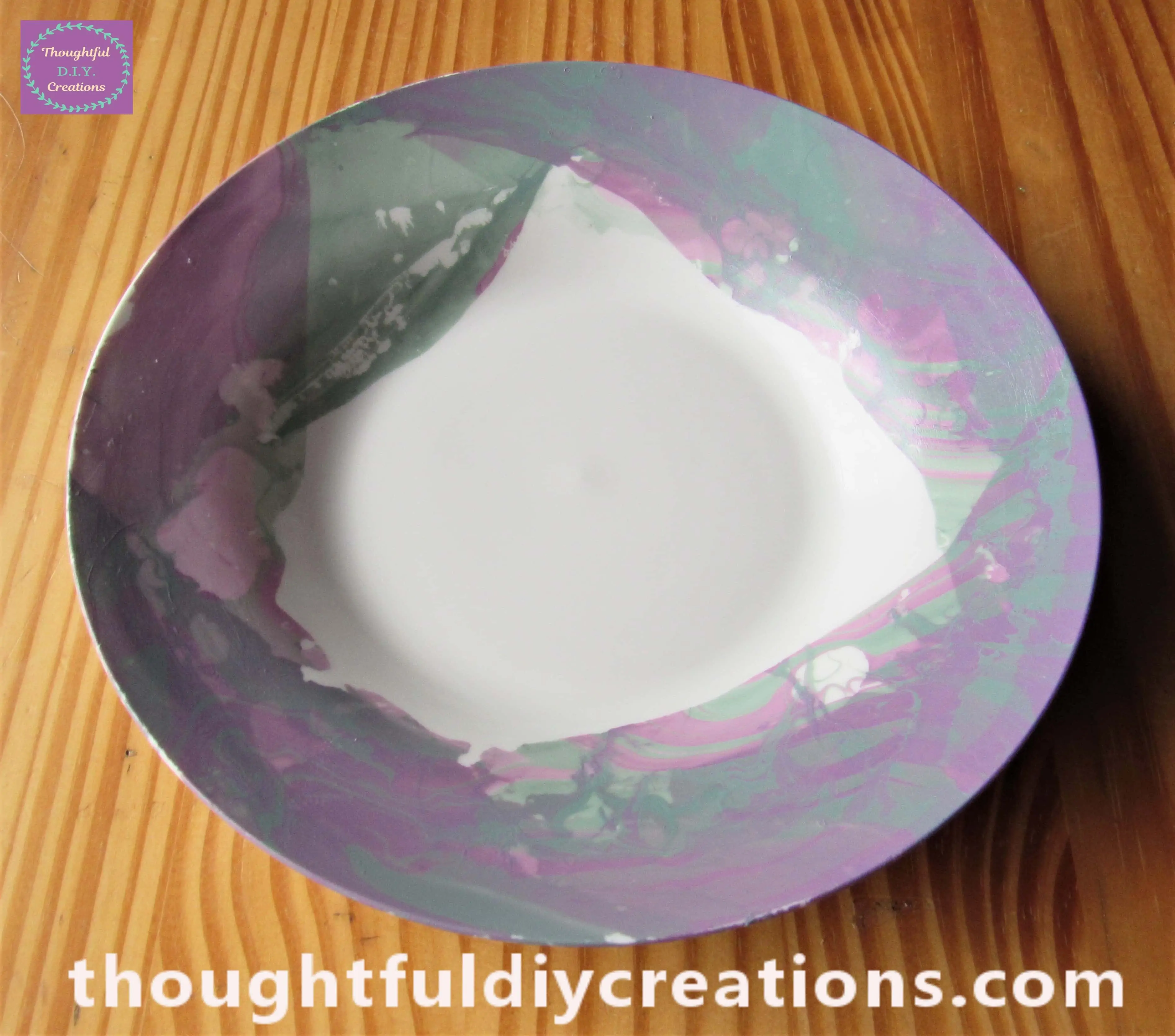 I added a layer of Mod Podge to the Front of the Plate.