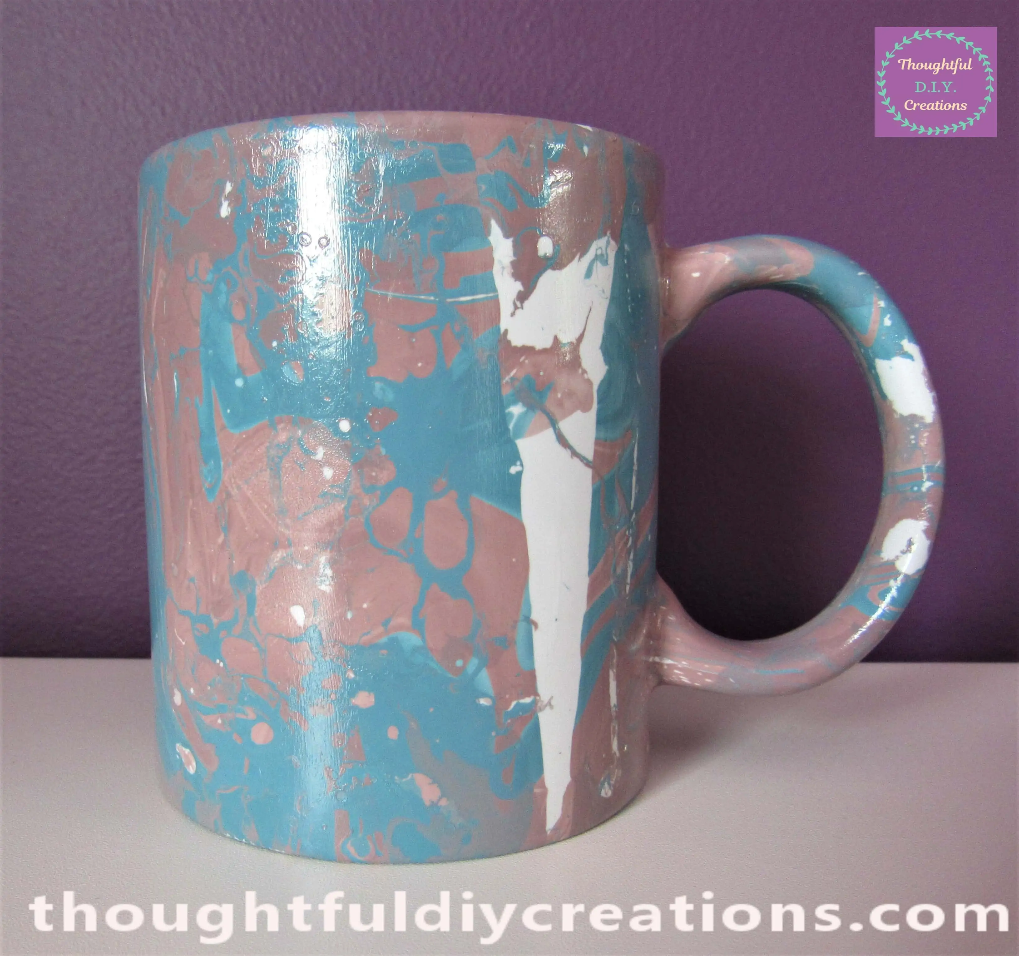 The other Side of the Cup with Mod Podge added to Seal it.