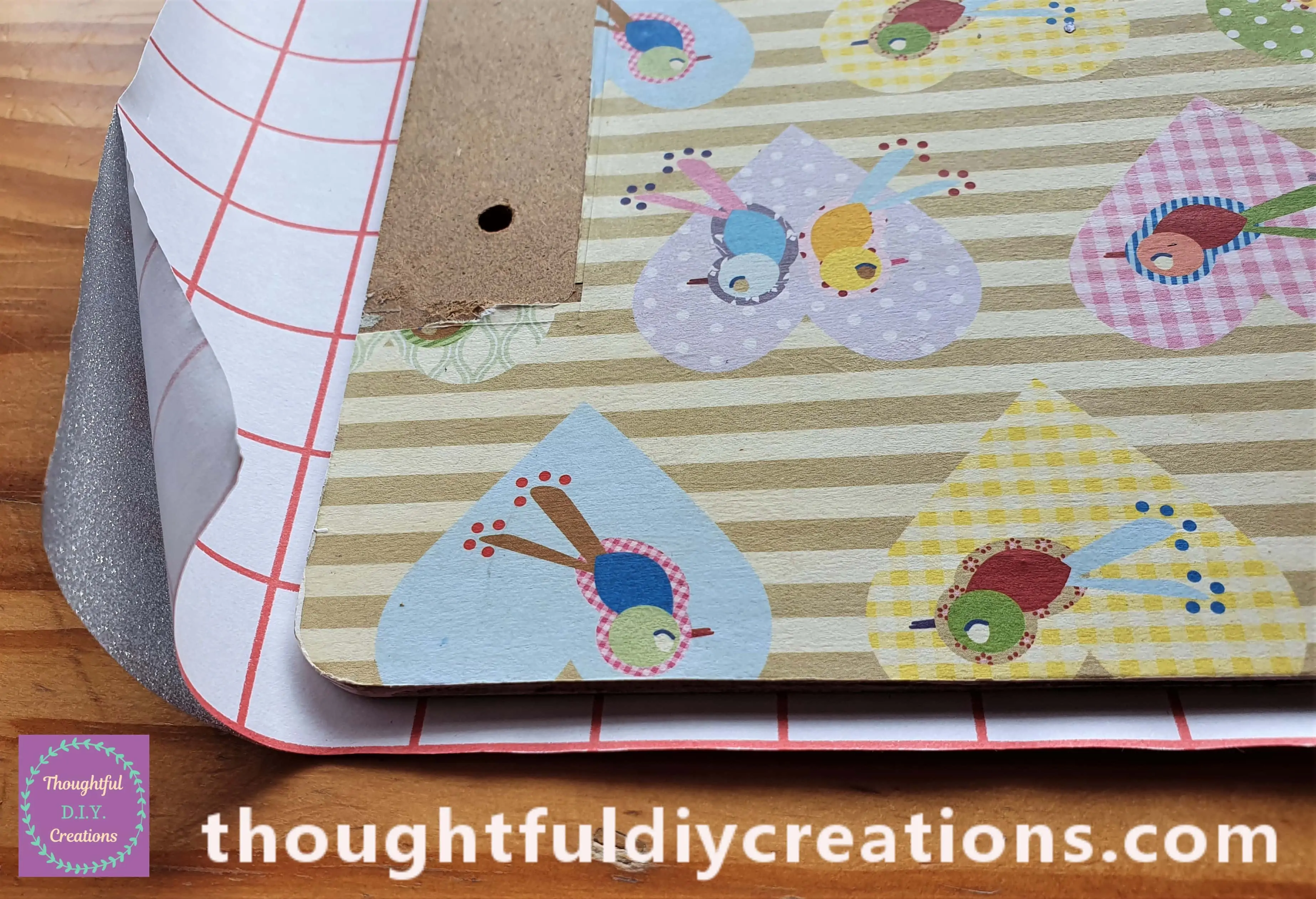 I Started to Peel away the Self-Adhesive Backing from the Corner of the Glitter Paper.