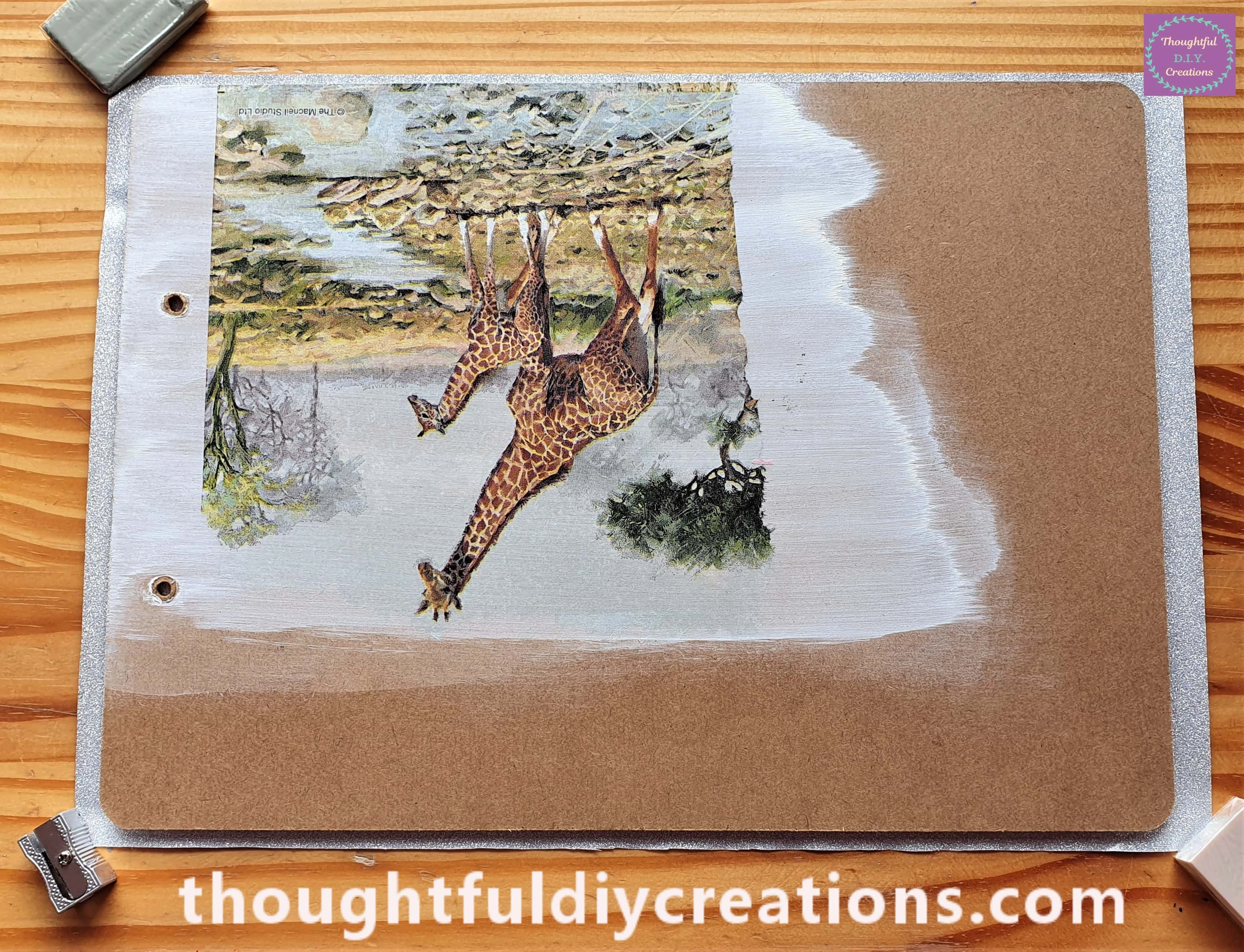 I Carefully put the Clipboard face down onto the Sticky Paper.