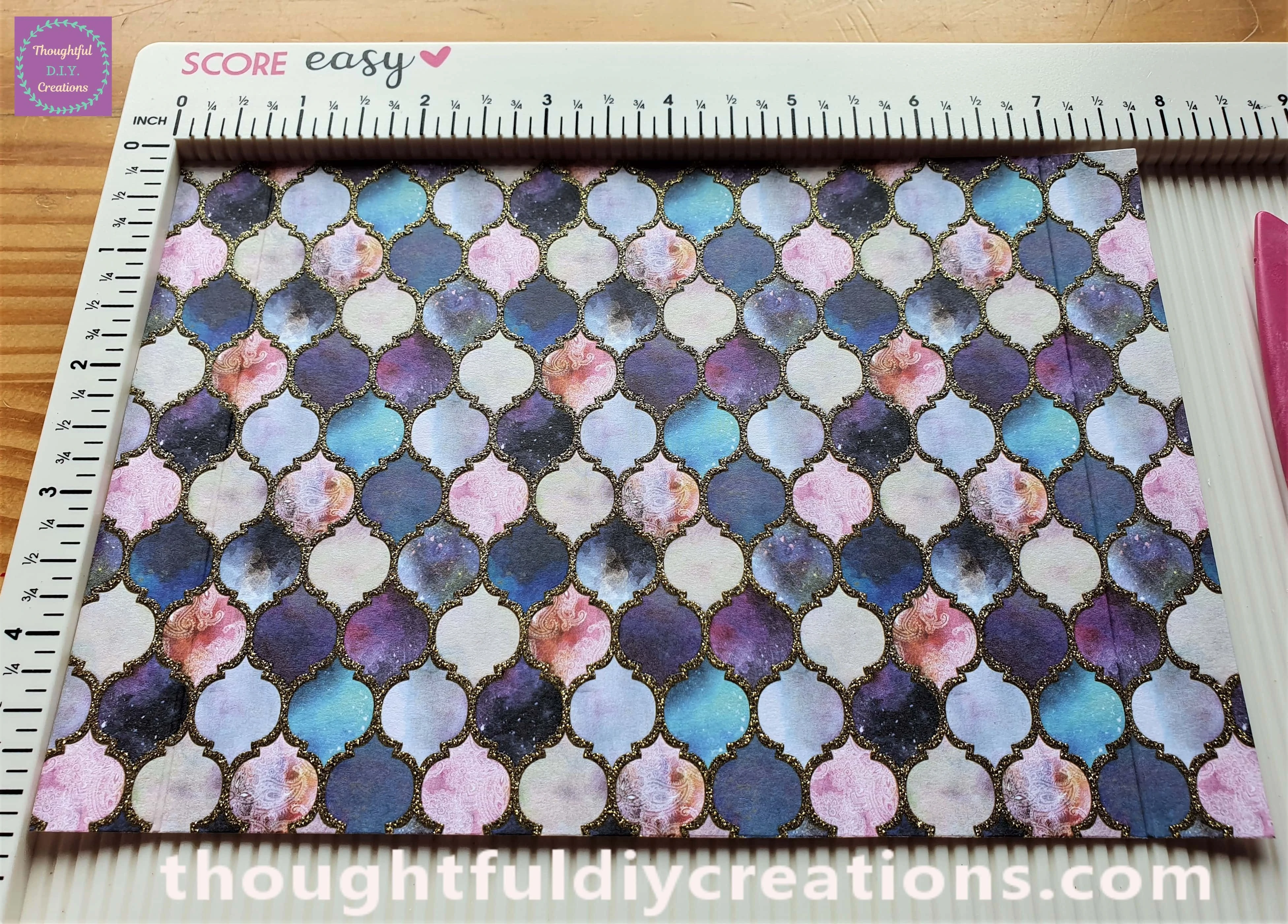 I put the Paper with the Long Side Width on my Score Board. I Scored down at 3/4" and at 7".