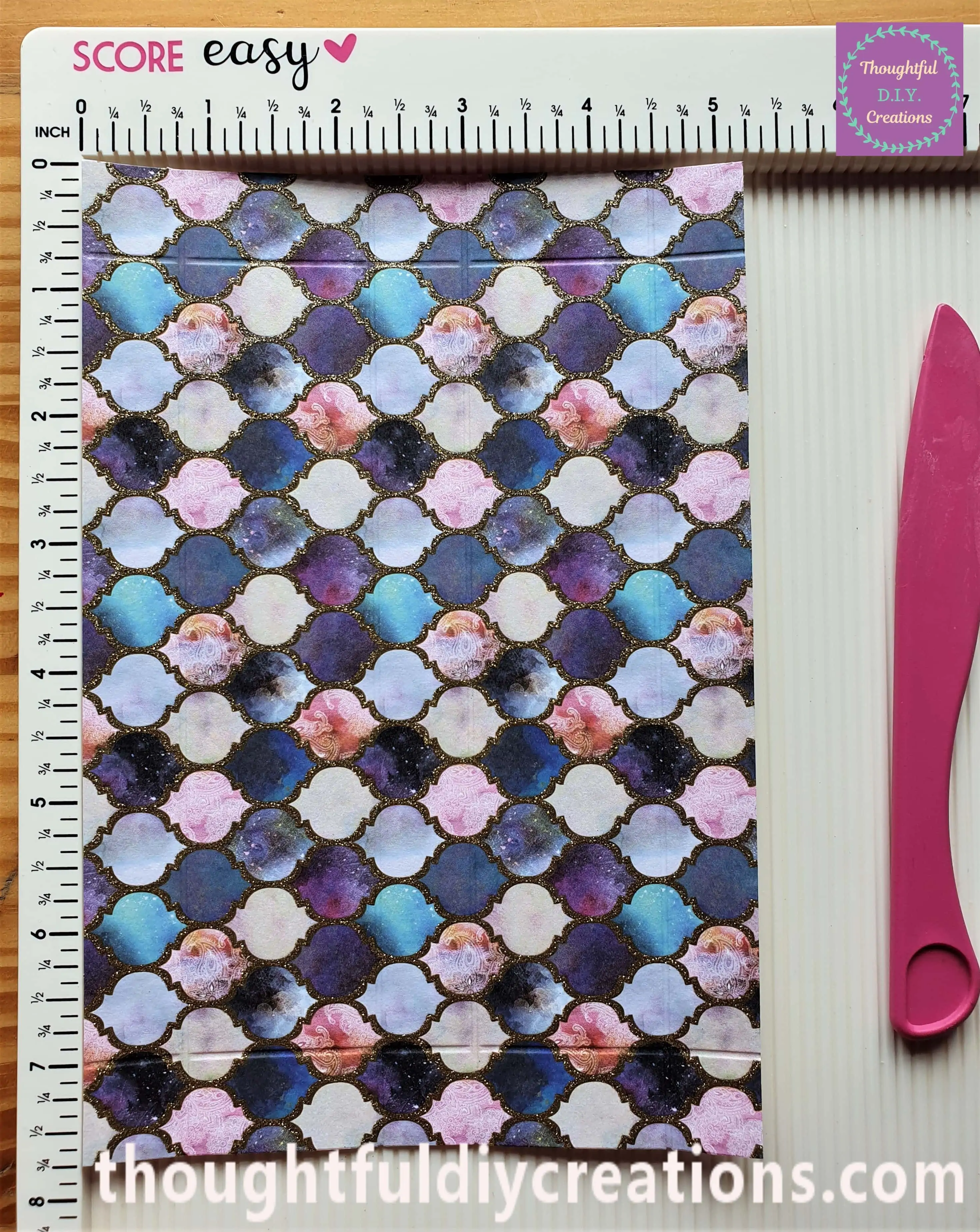 I Scored down the Page at 3/4", 2 and 1/4", 3", 4 and 1/2".