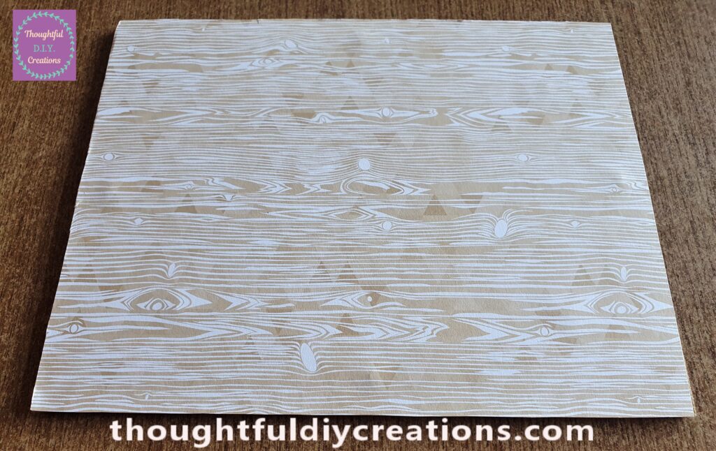 I attached the Tree Patterned Cardstock to the Board.