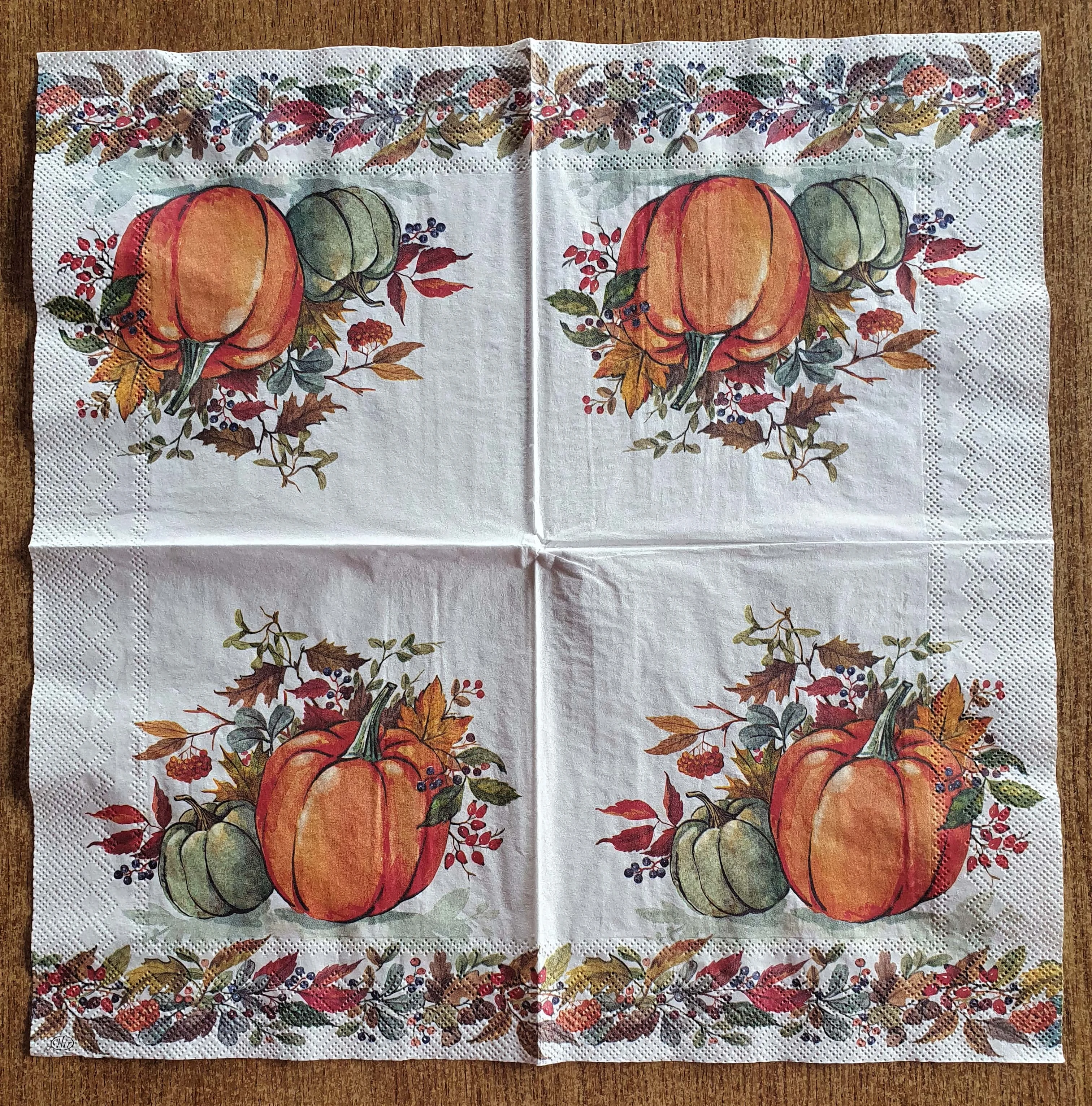 I Bought a 4 Pack of Autumn Napkins from Etsy.