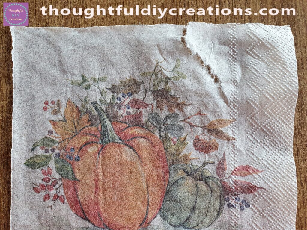 I tore the napkin with my thumb and finger on my right hand.