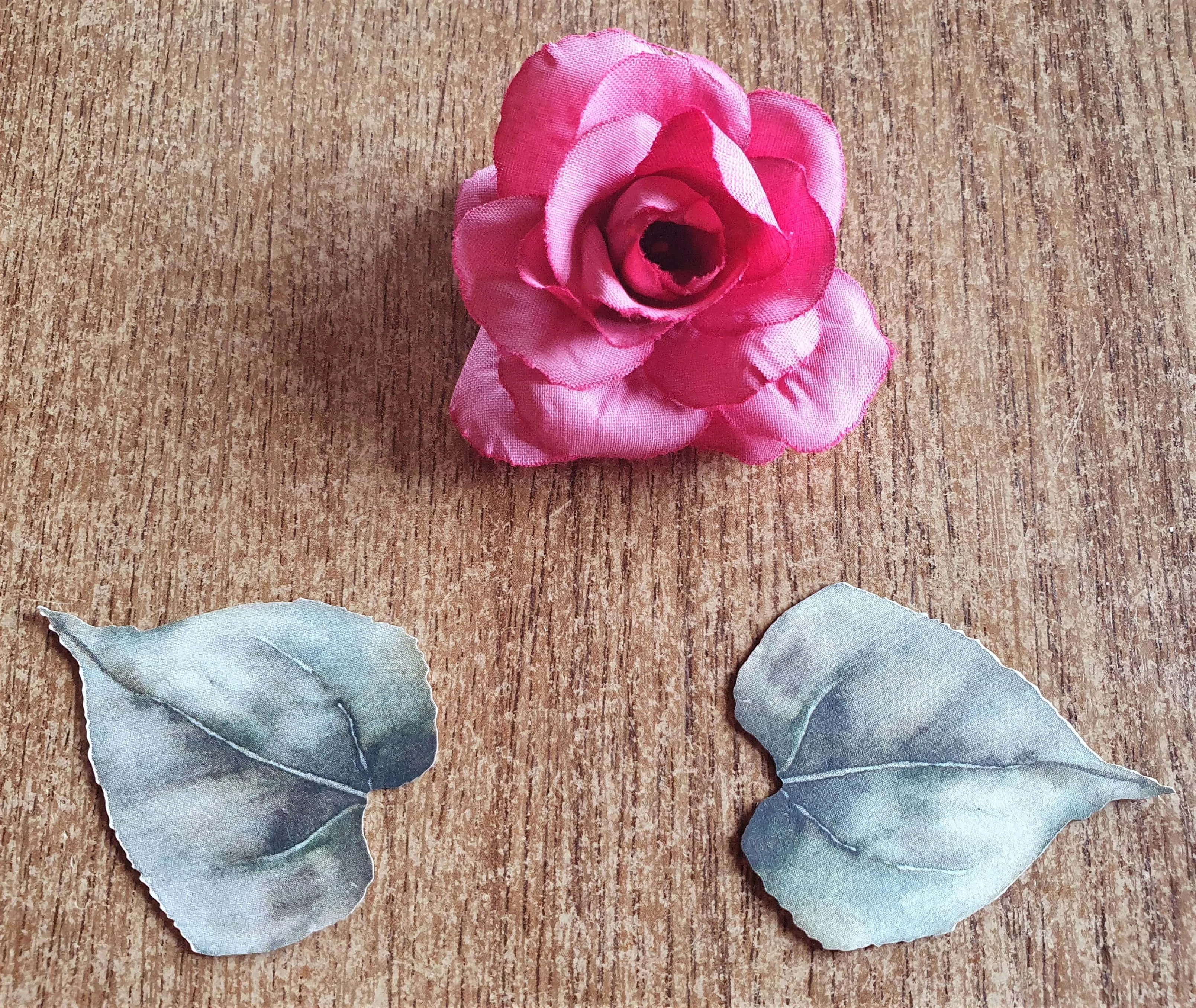 I got a Burgundy Flower and 2 Die Cut Leaves from my Supplies.