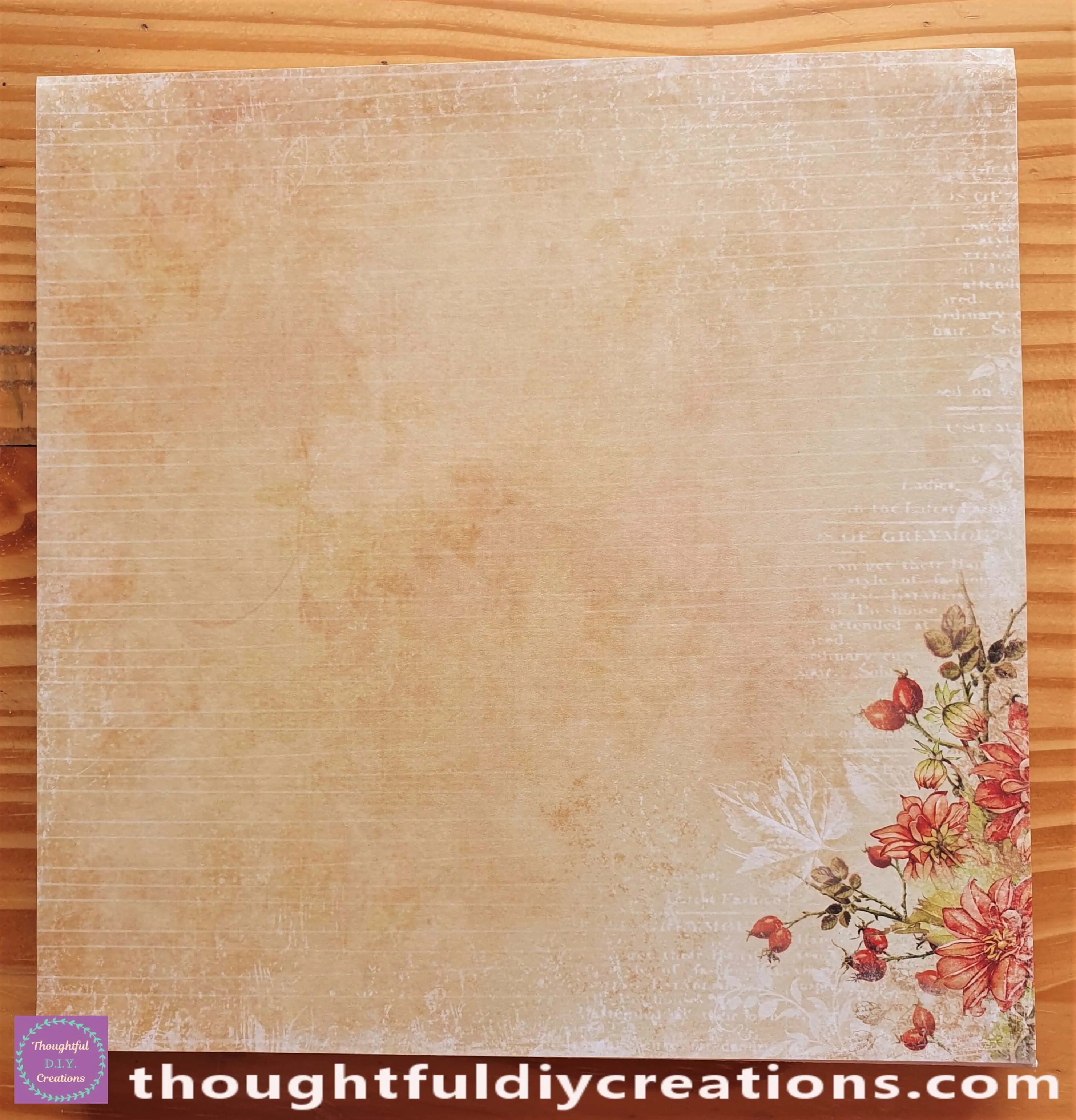 I attached the Autumn Sheet to the Canvas by pressing it into the Double-Sided Tape.