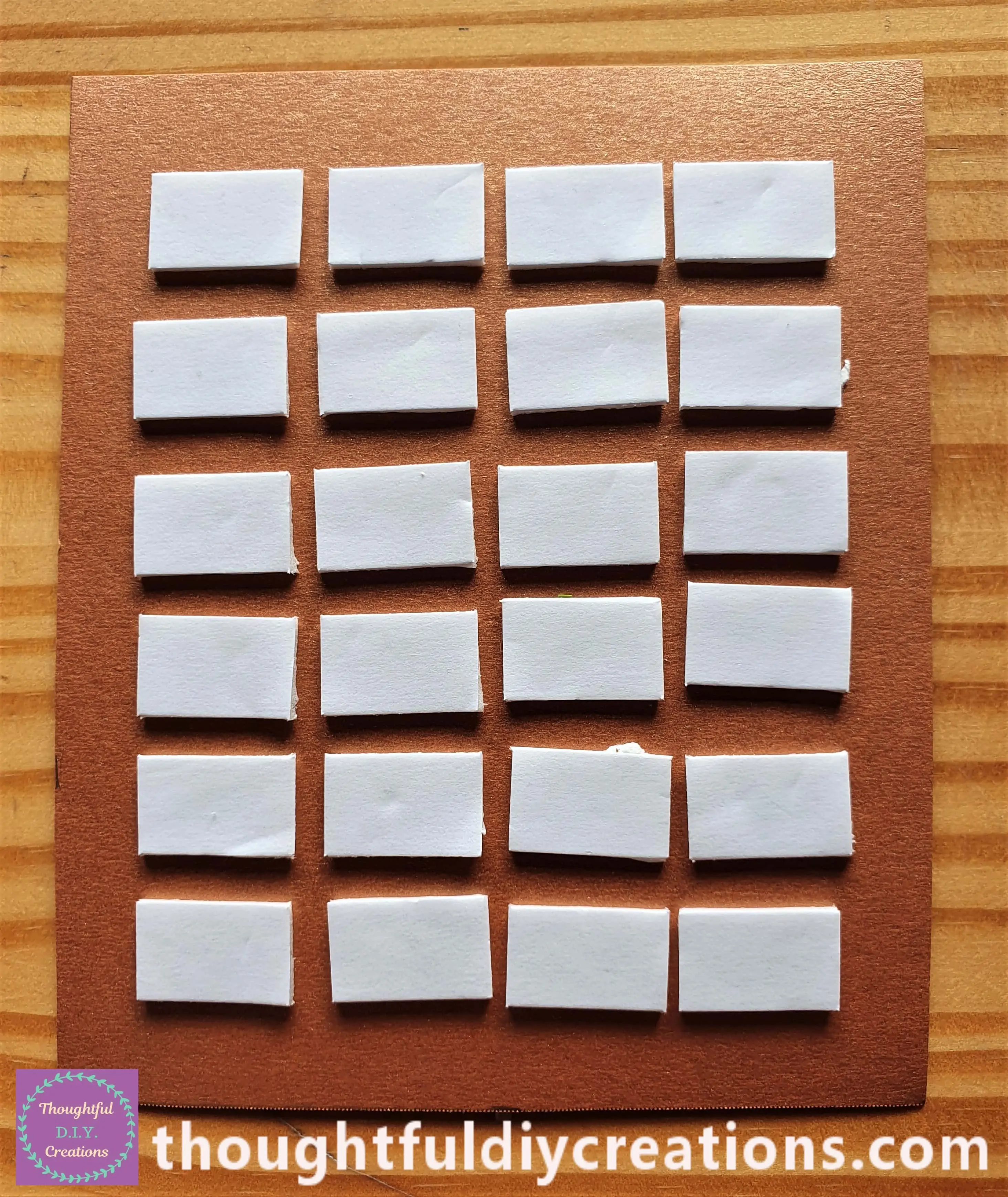 I put Double-Sided Foam  Rectangles on the Back of the Copper Cardstock.